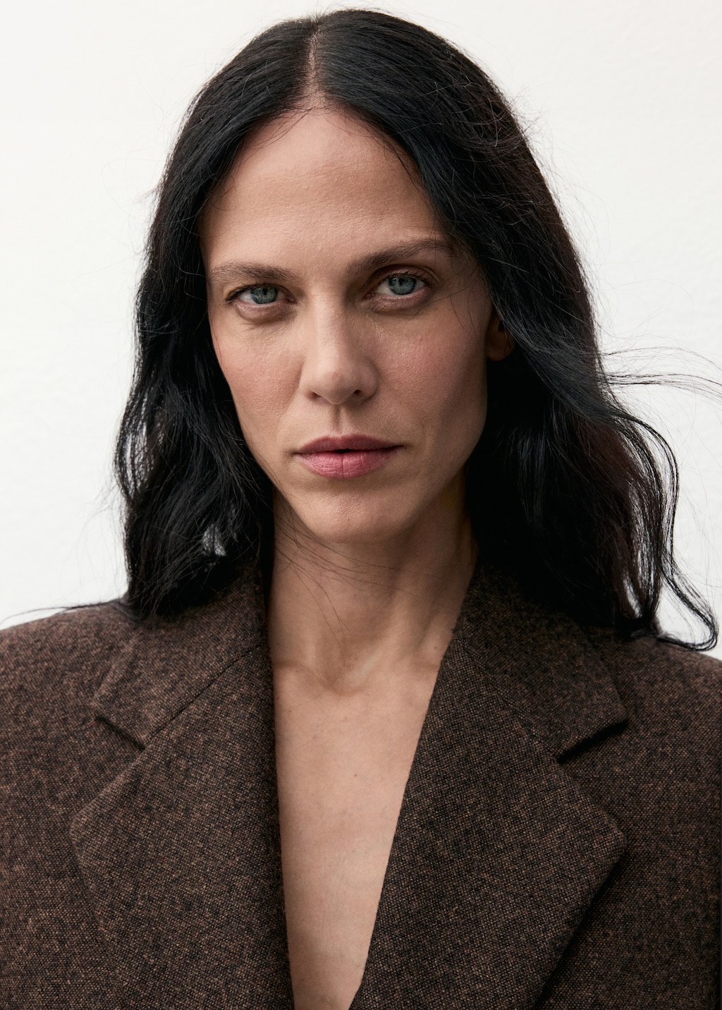 Speckled wool suit jacket