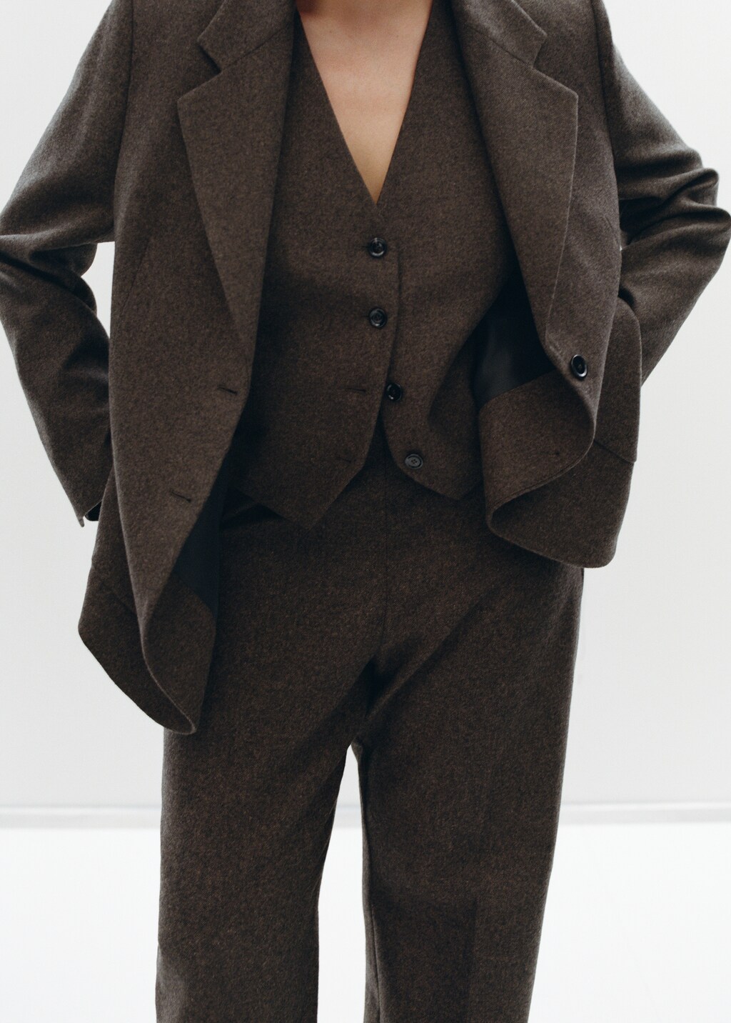 Mango Speckled wool suit jacket