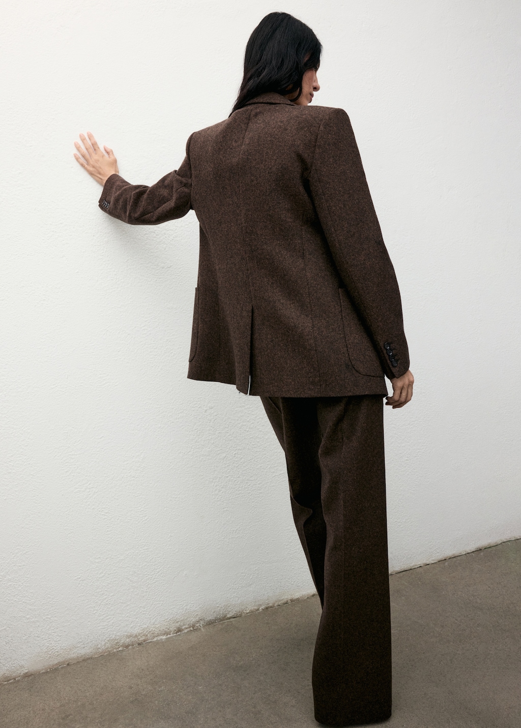 Speckled wool suit jacket