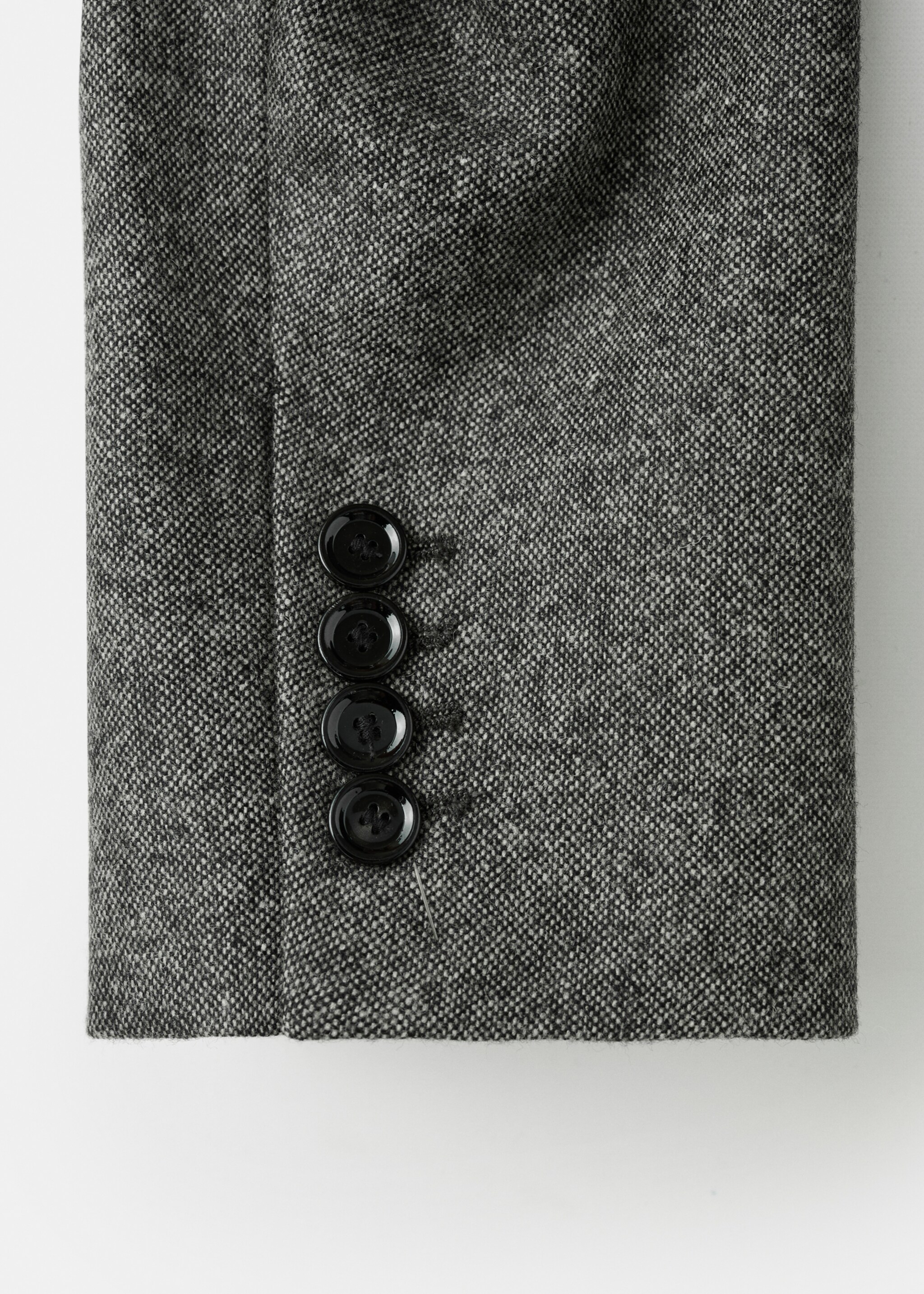 Speckled wool jacket with pockets - Details of the article 0, Grey. Ref: 17057912-00.