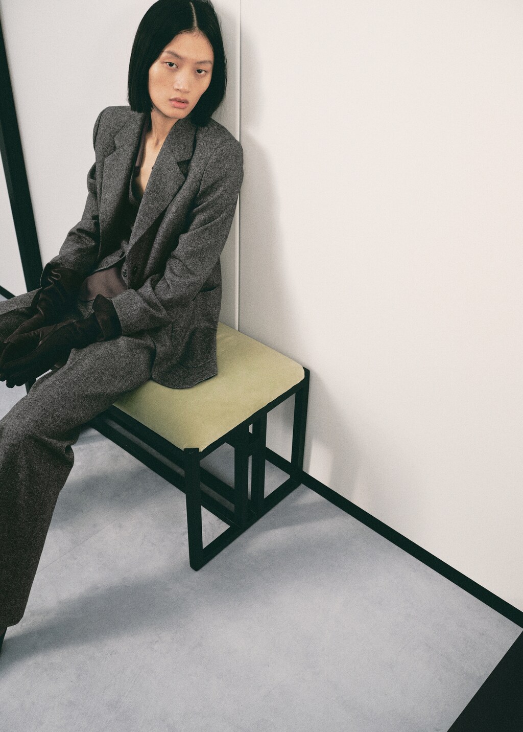 Mango Speckled wool suit jacket