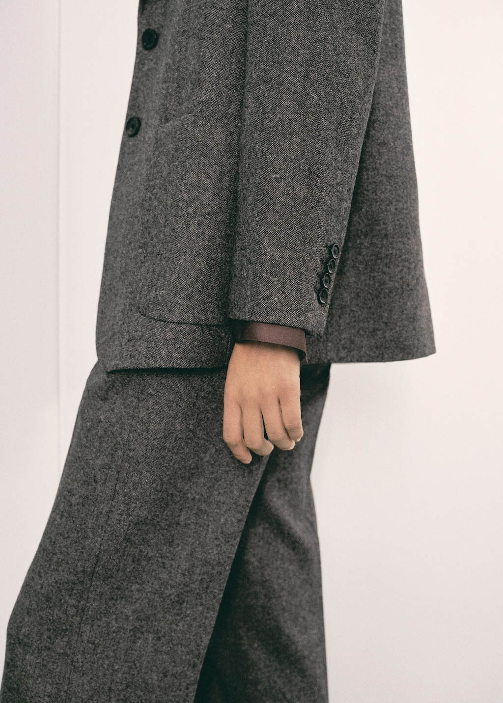 Speckled wool suit jacket