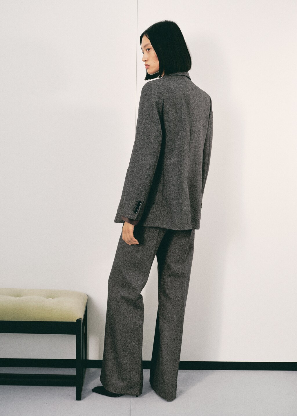 Mango Speckled wool suit jacket