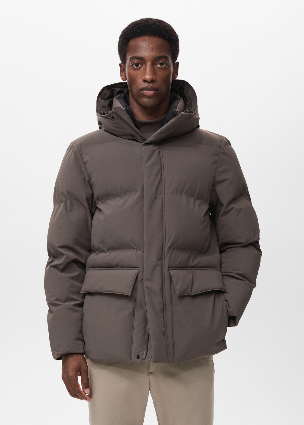 Thermoregulating waterproof padded anorak