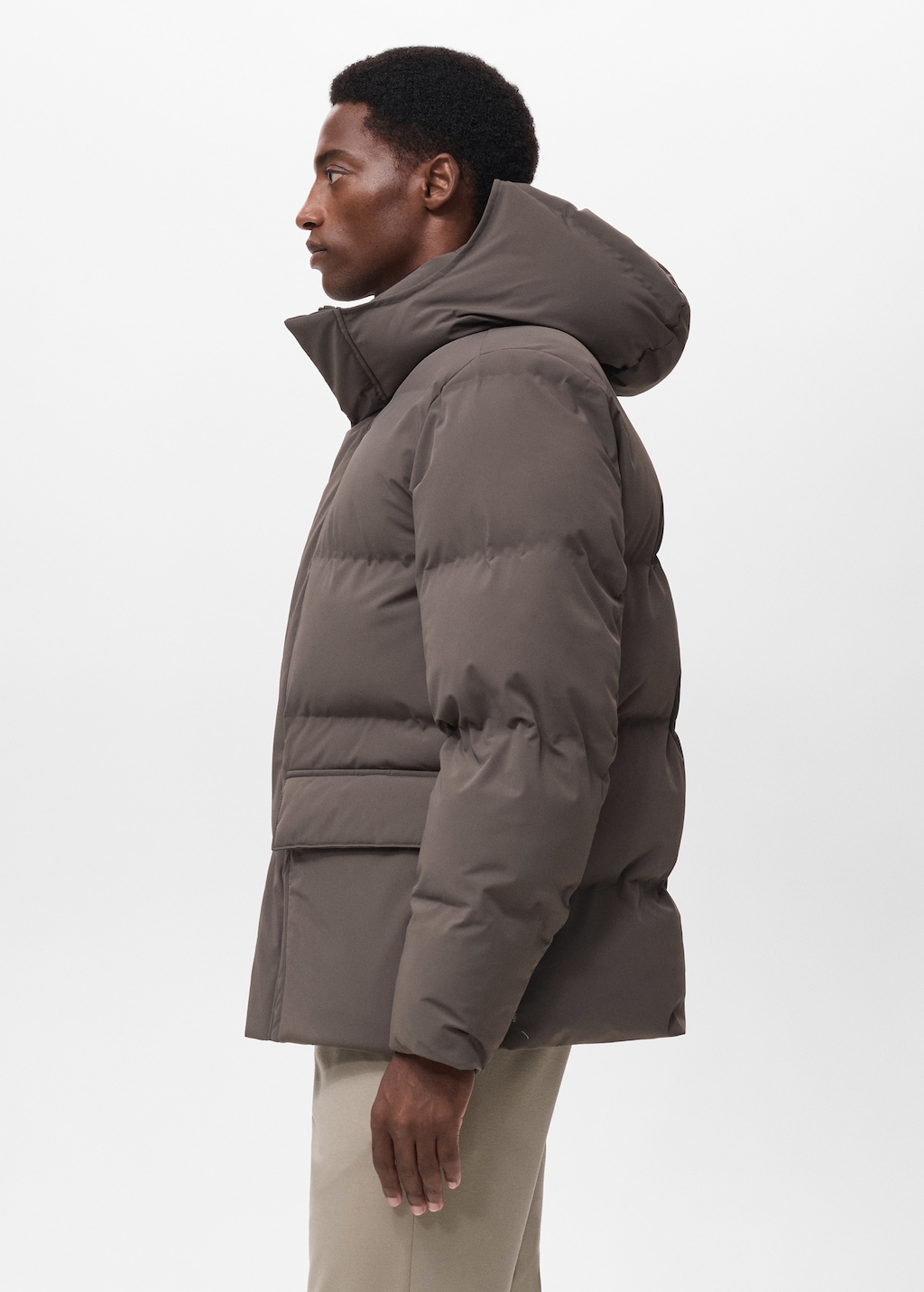 Thermoregulating waterproof padded anorak