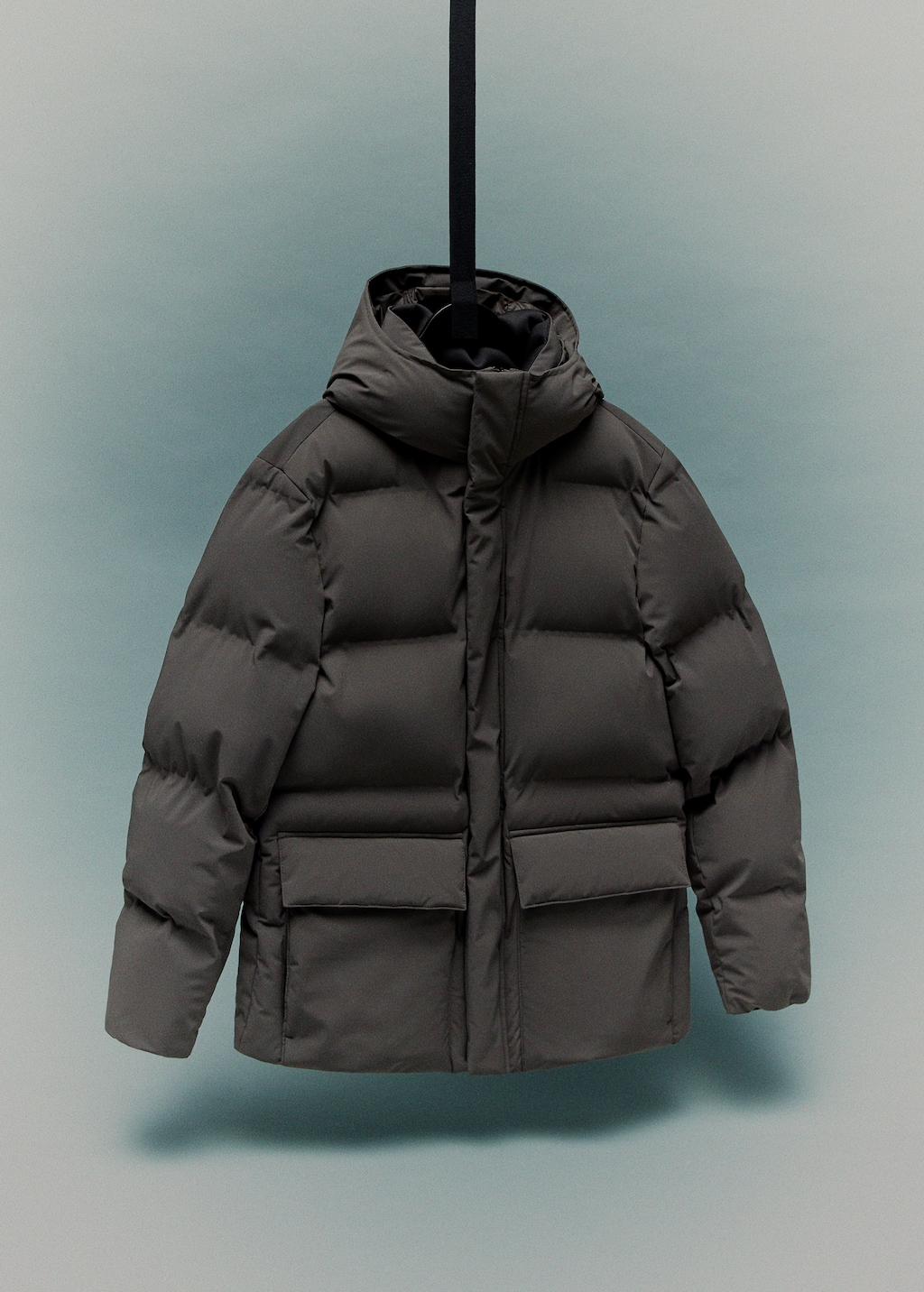 Thermoregulating waterproof padded anorak