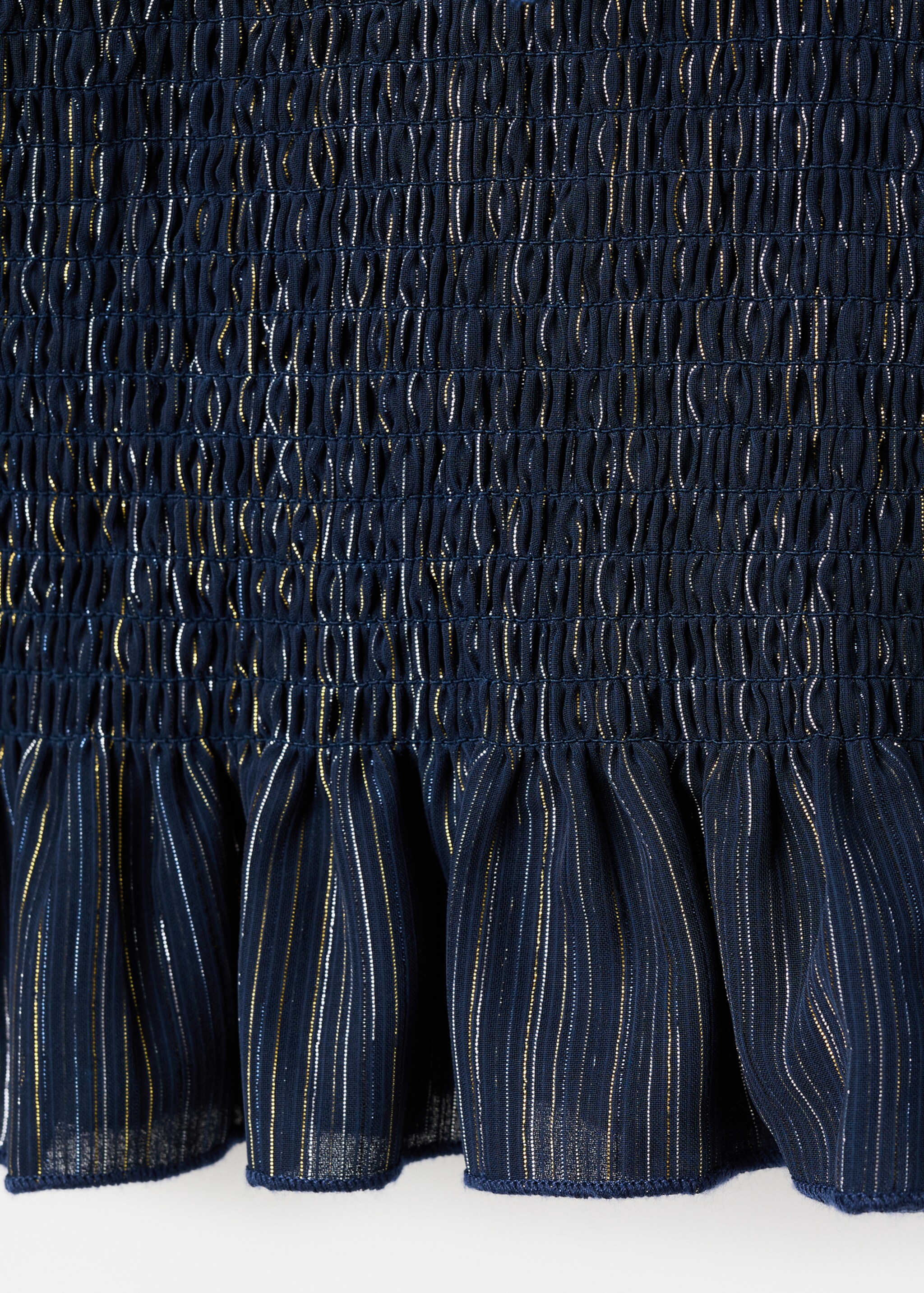 Ruched striped blouse - Details of the article 0, Navy. Ref: 17058267-00.