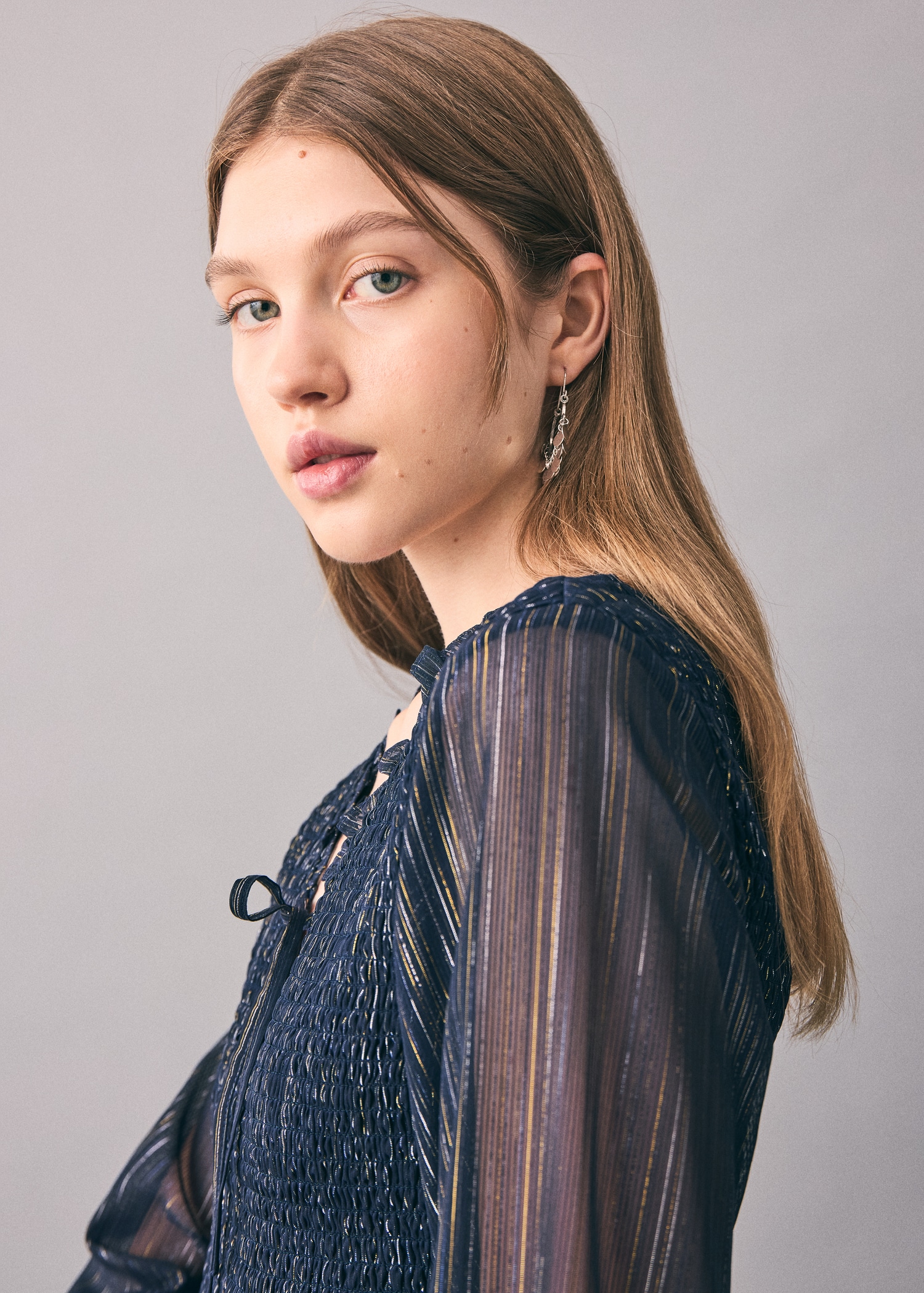 Geraffte Bluse mit Streifen Teen MANGO Deutschland