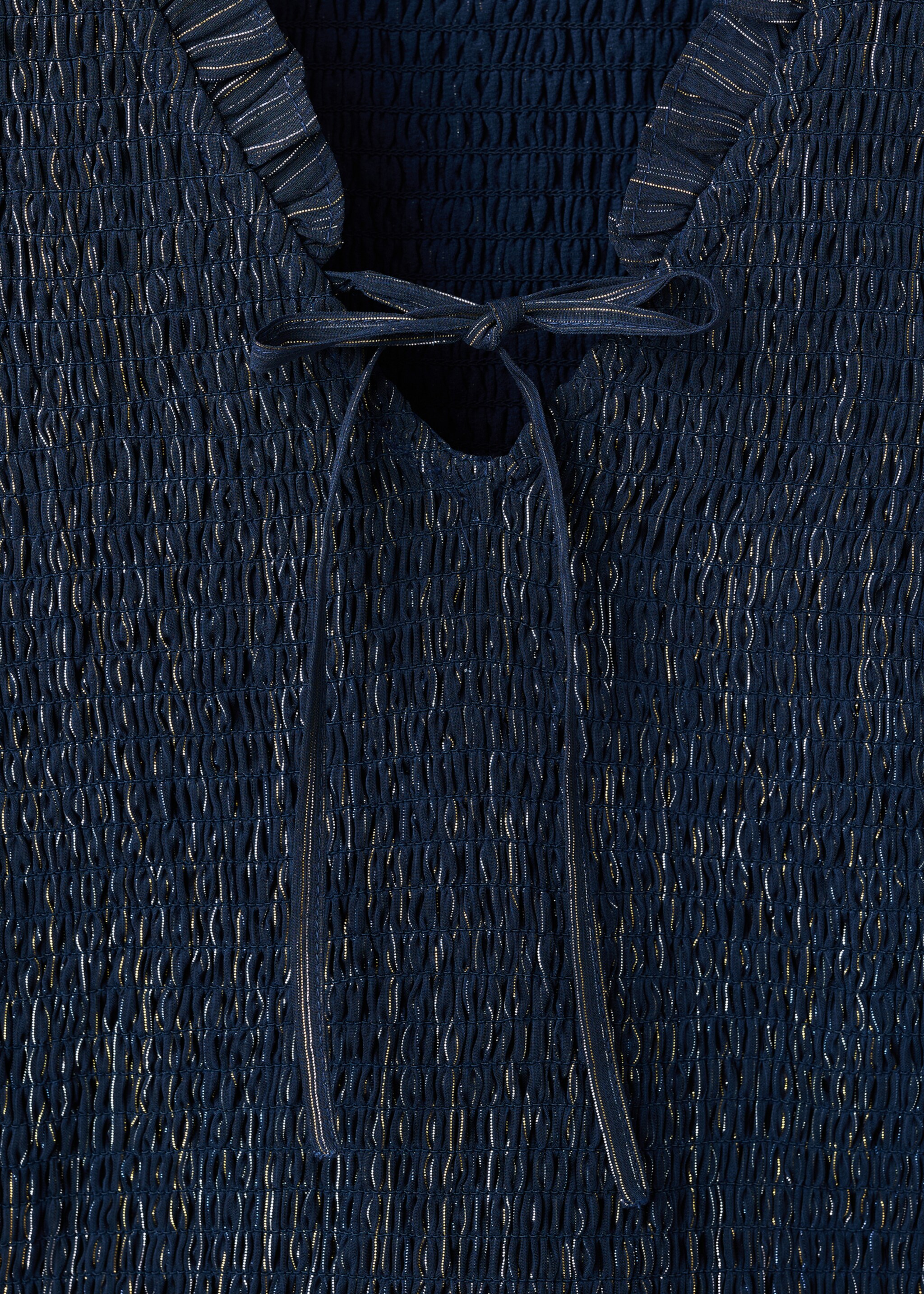 Ruched striped blouse - Details of the article 8, Navy. Ref: 17058267-00.