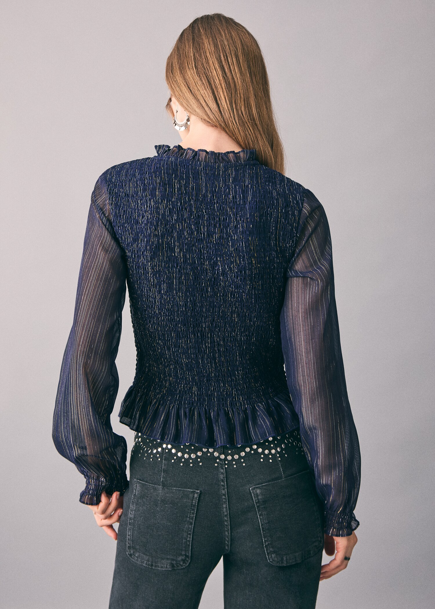 Ruched striped blouse - Reverse of the article