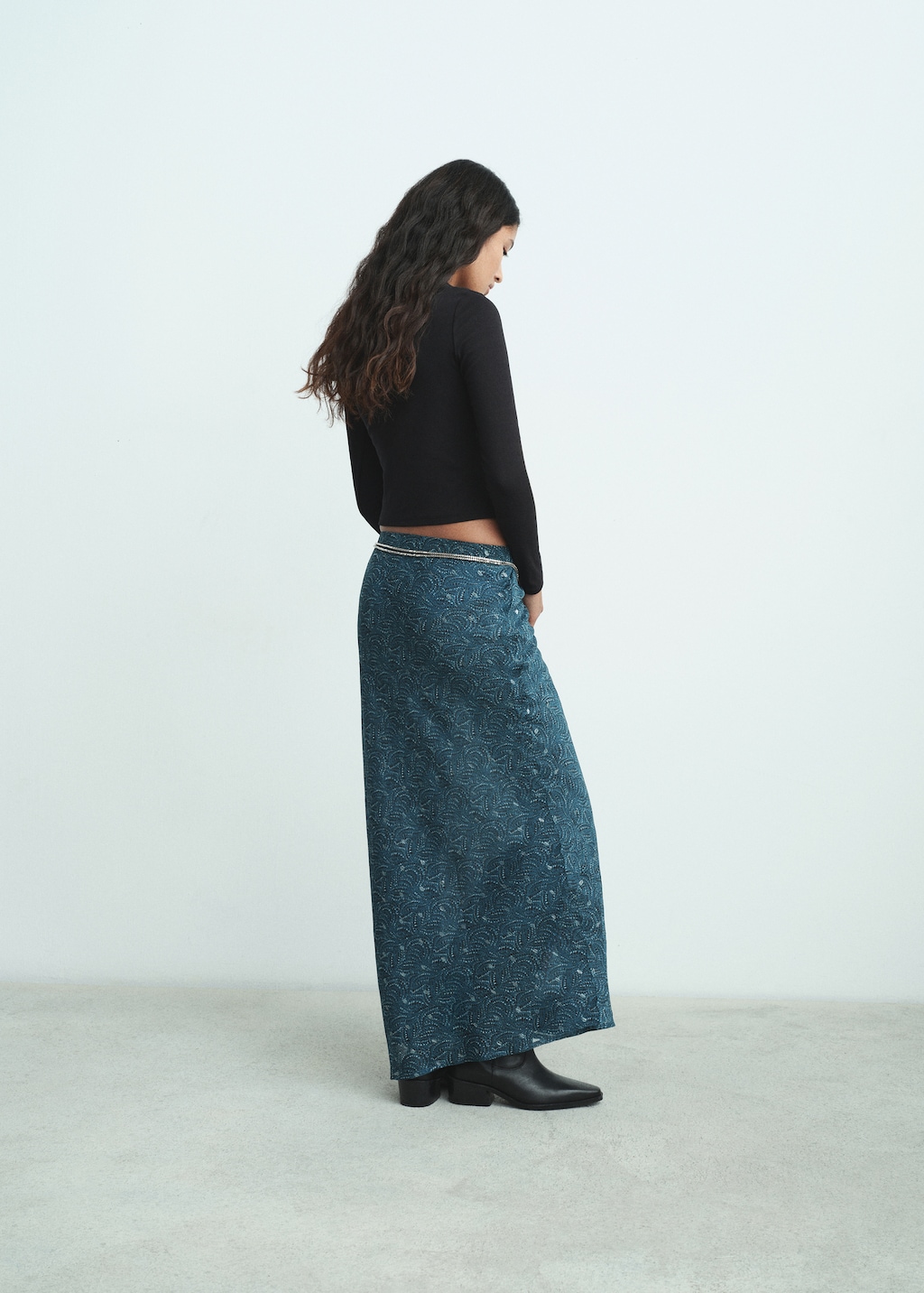 Long lurex skirt