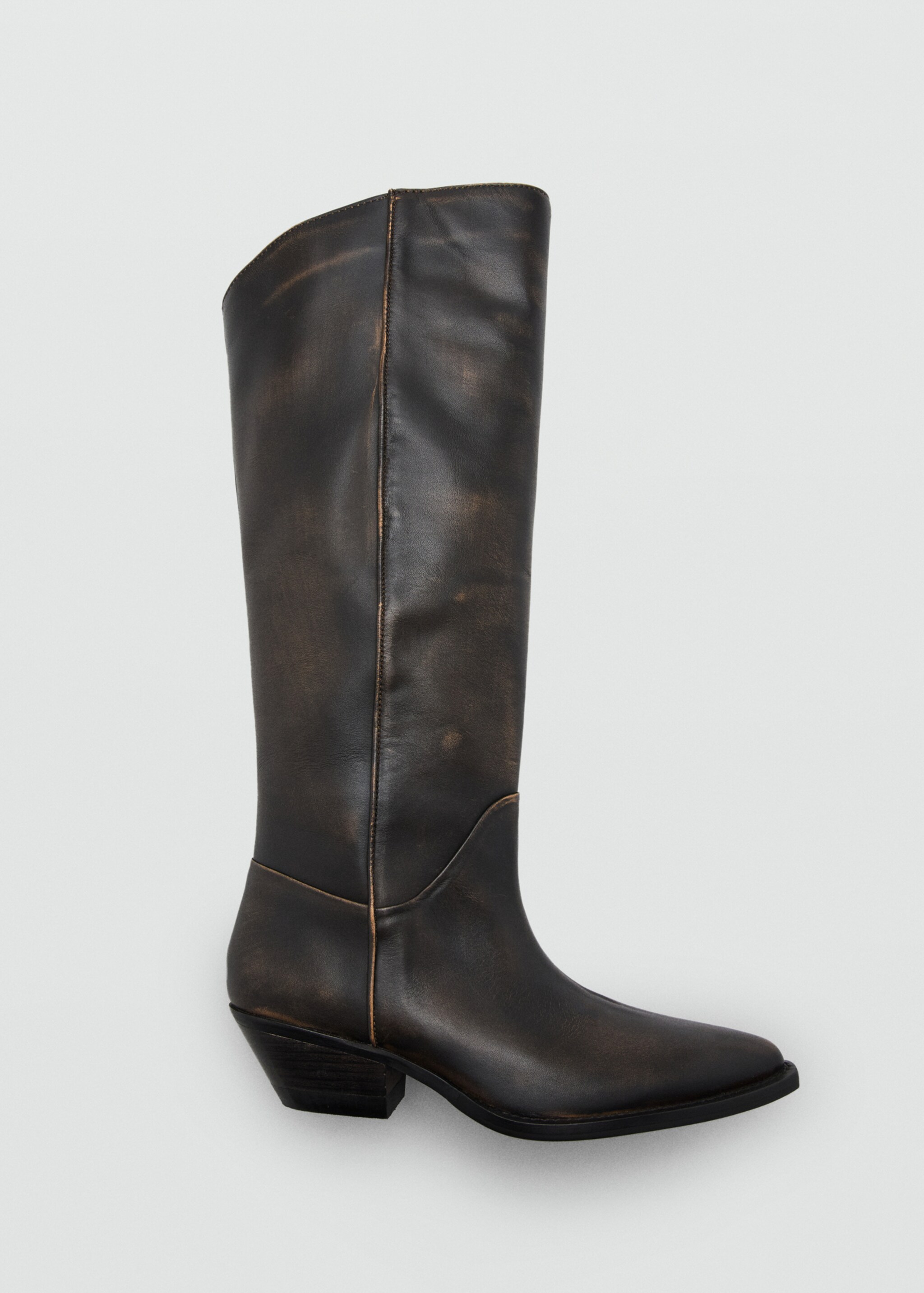 Bottes en cuir effet usé - Détail de l'article 2, Marron. Ref: 17058271-00.