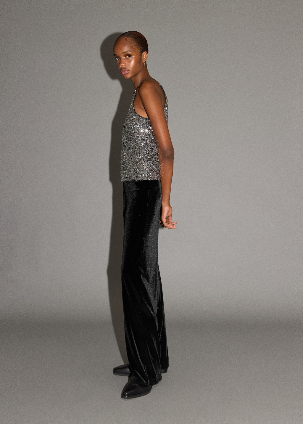 Straight velvet pants