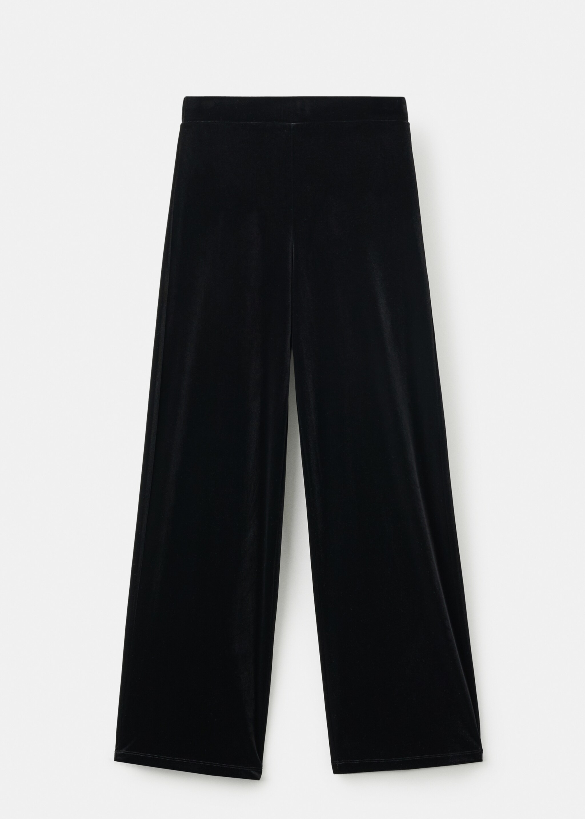 Straight velvet trousers - Article without model, Black. Ref: 17058273-00.