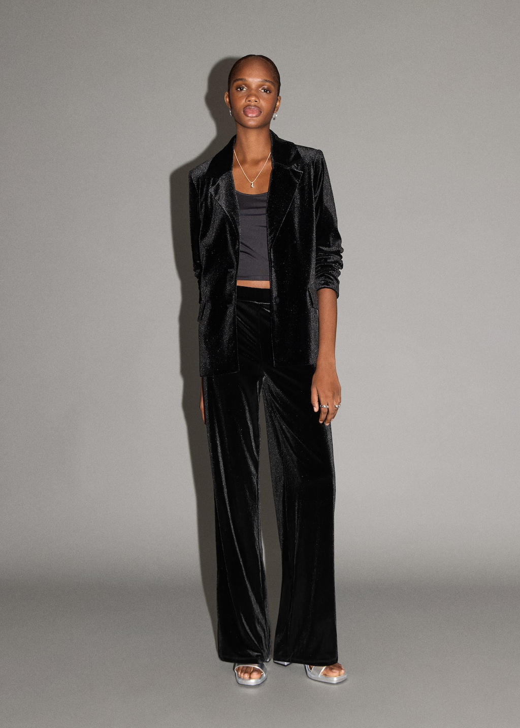 Straight velvet pants