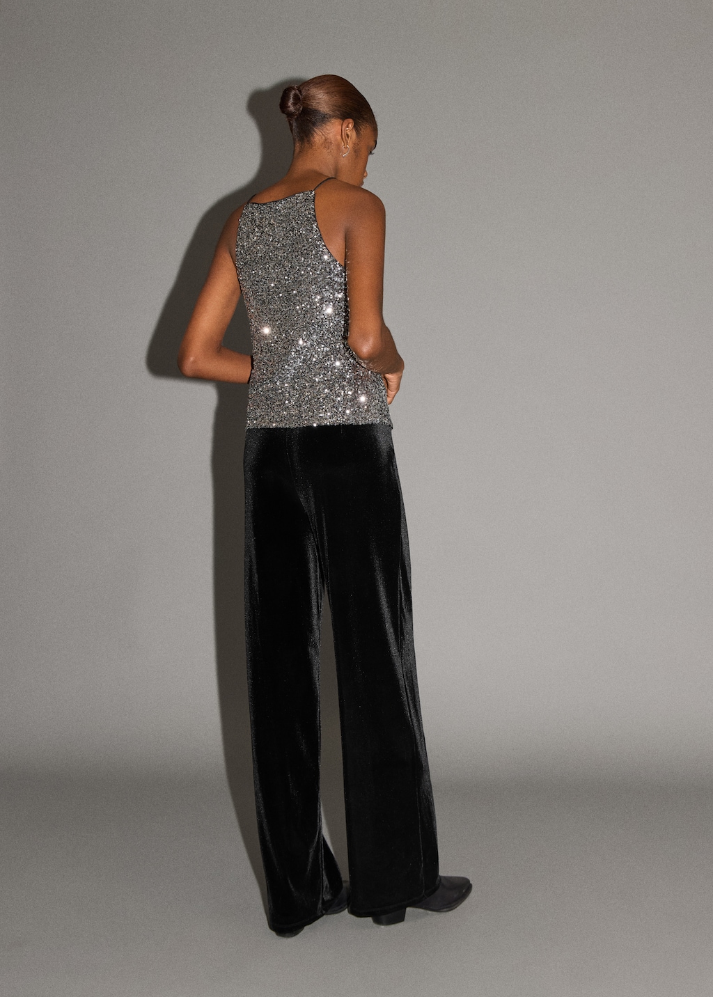 Straight velvet pants