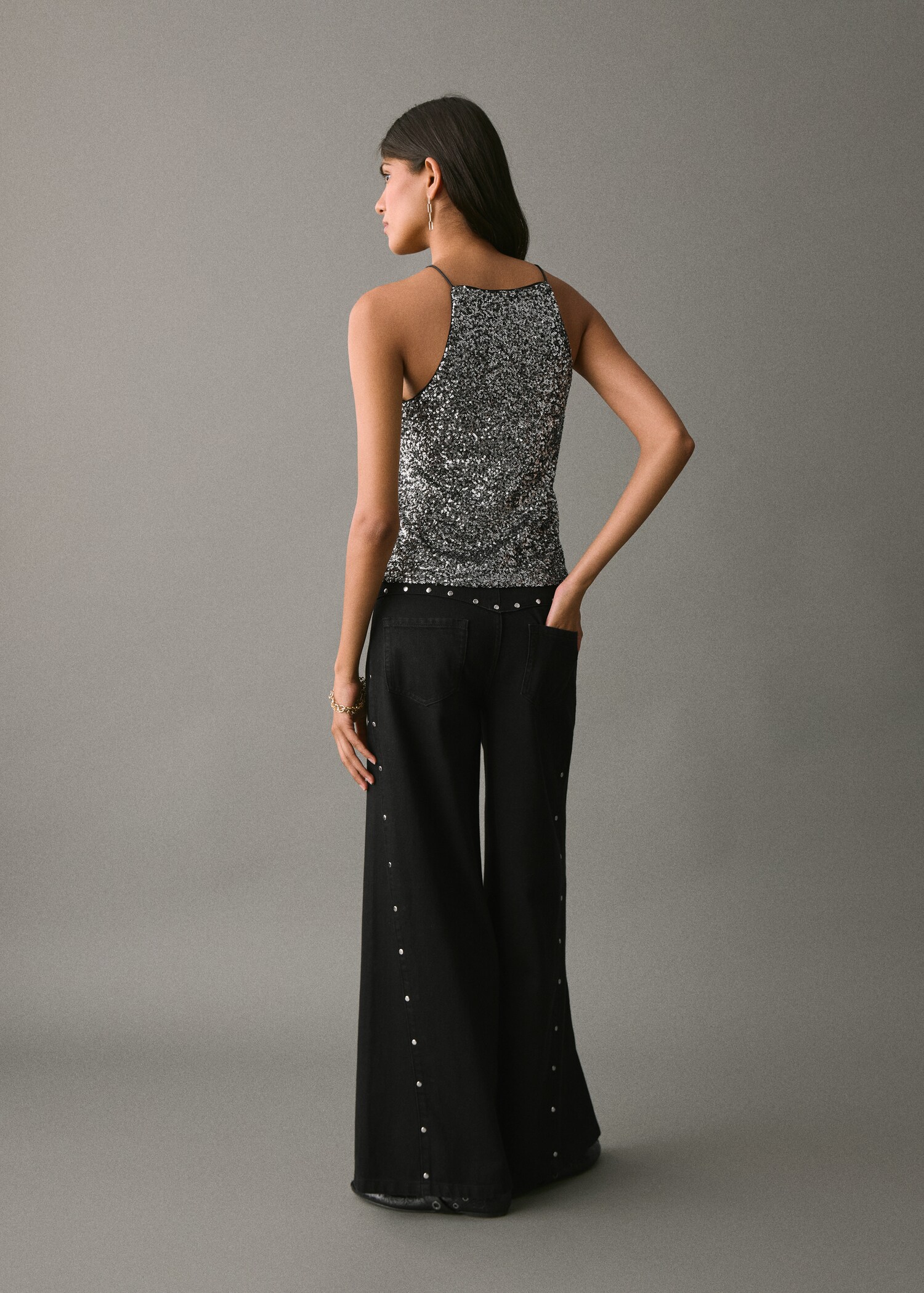Top halter lentejuelas - Reverso del artículo