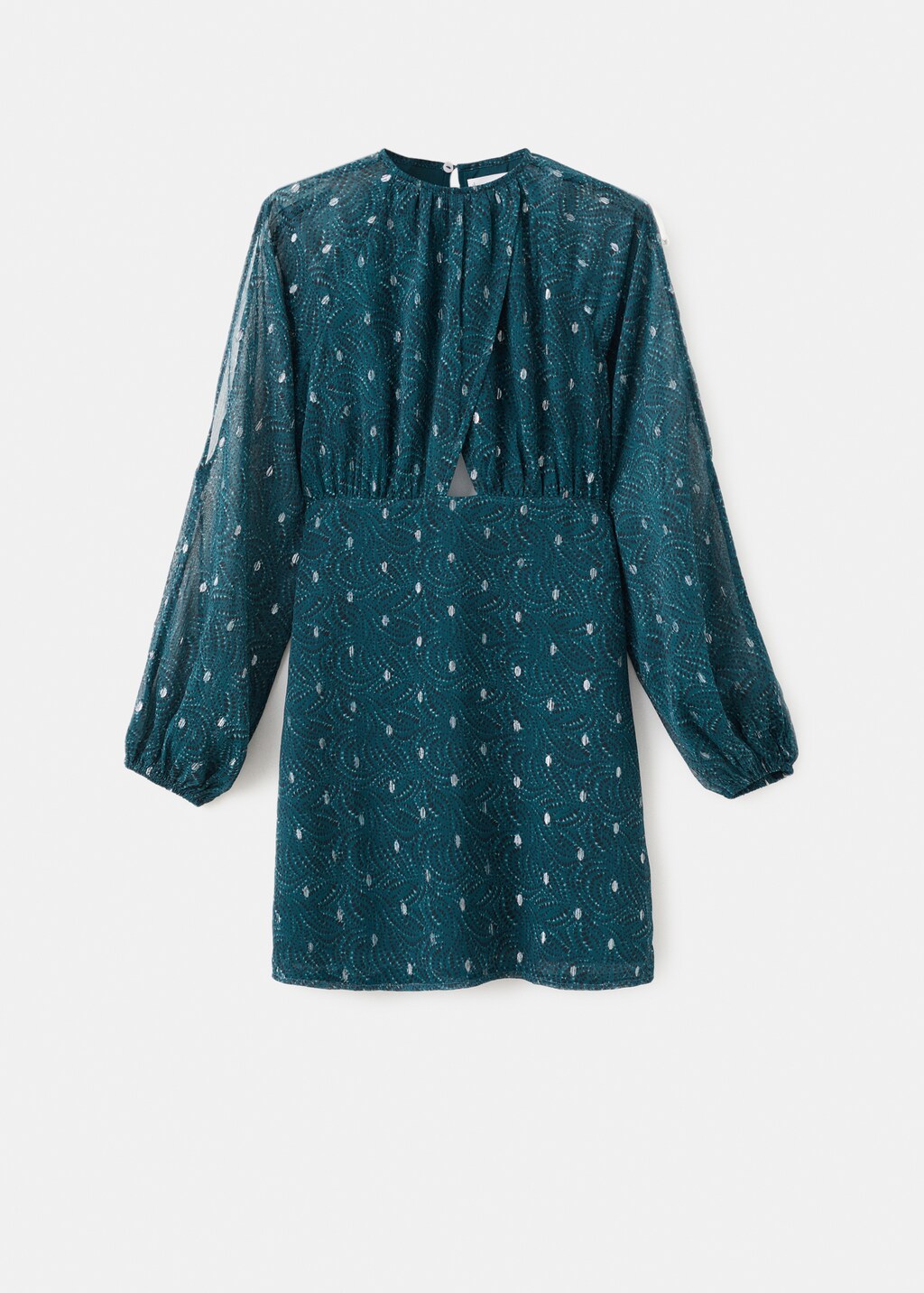 Printed dress with lurex cut-out