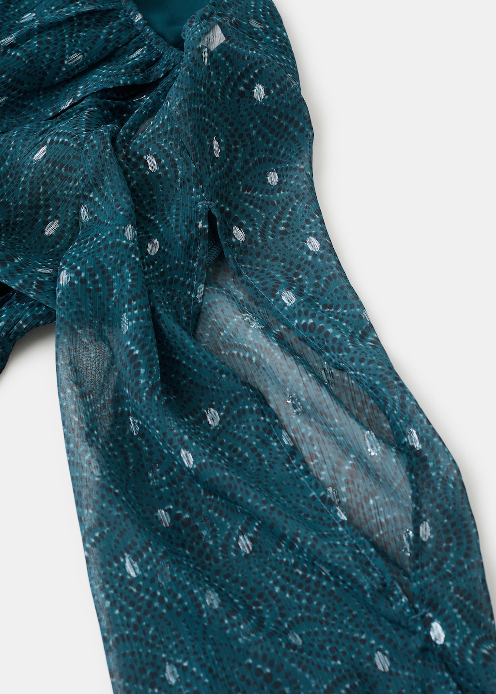 Printed dress with lurex cut-out