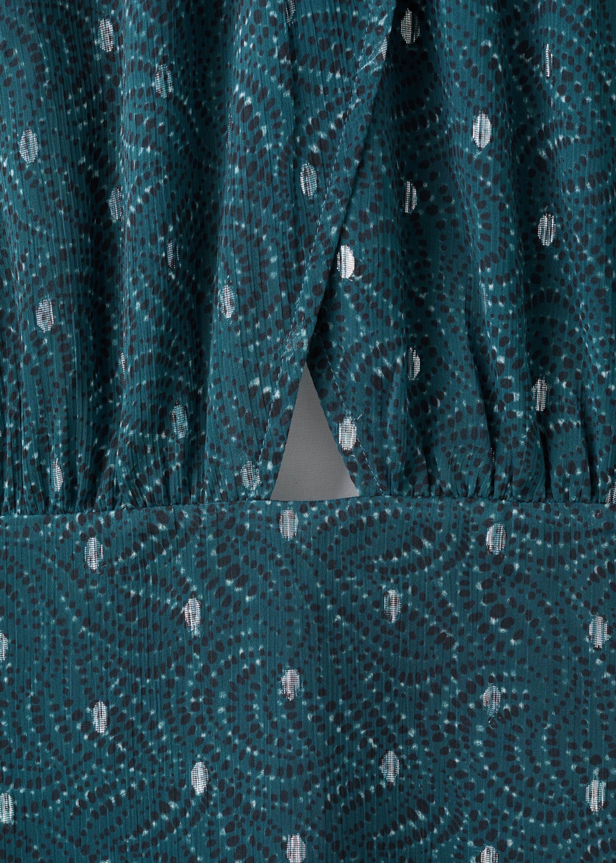 Robe imprimée cut-out lurex - Détail de l'article 8, Bleu pétrole. Ref: 17058275-00.