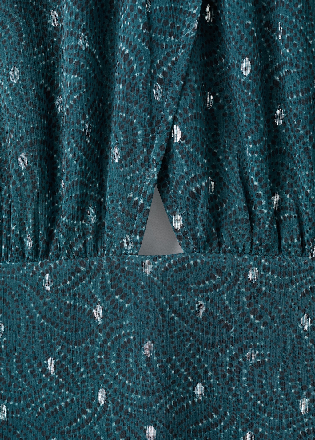 Printed dress with lurex cut-out