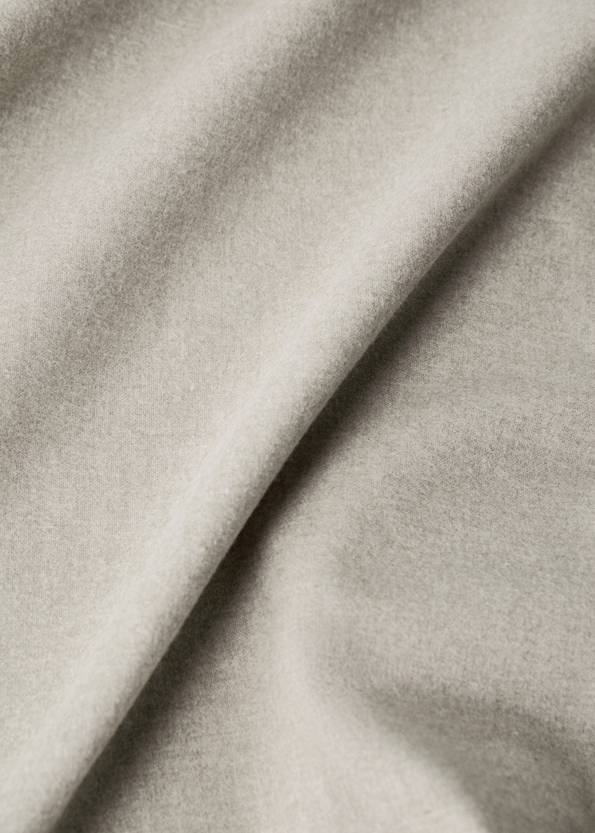 Flannel cotton melange-yarn fitted sheet for 135/140 cm bed - Details of the article 2, Beige. Ref: 17058277-00.