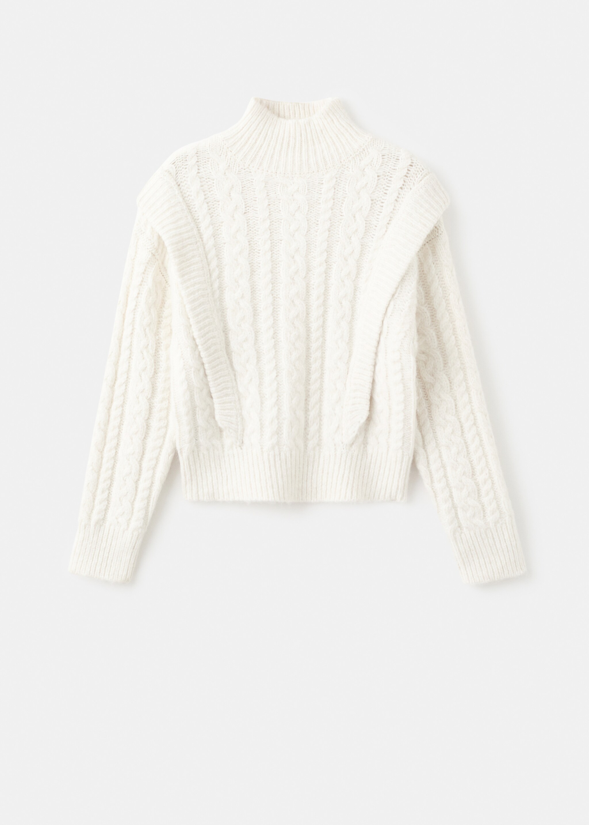 Knitted sweater with perkins neck - Article without model, Ecru. Ref: 17058280-00.