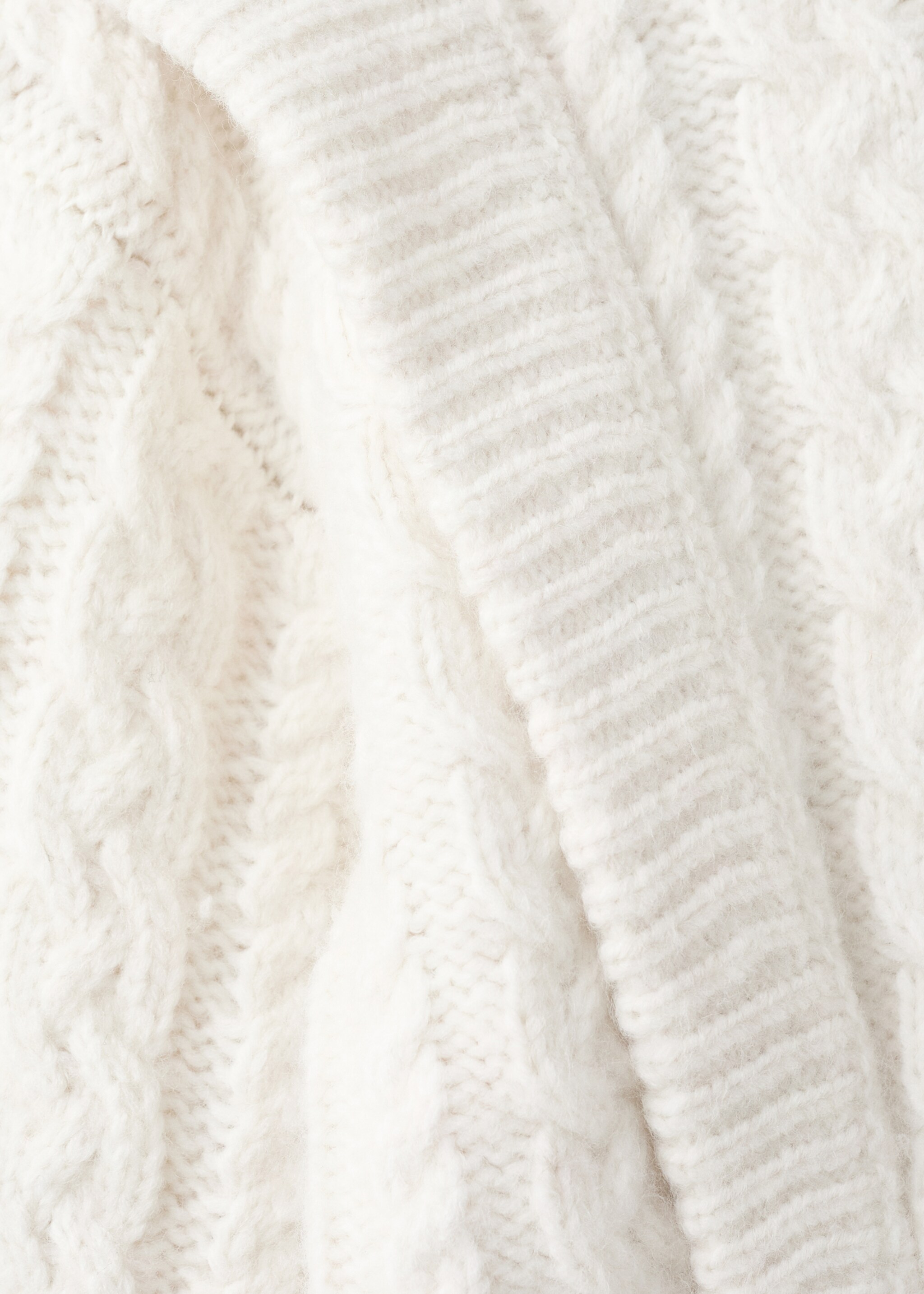 Knitted sweater with perkins neck - Details of the article 0, Ecru. Ref: 17058280-00.
