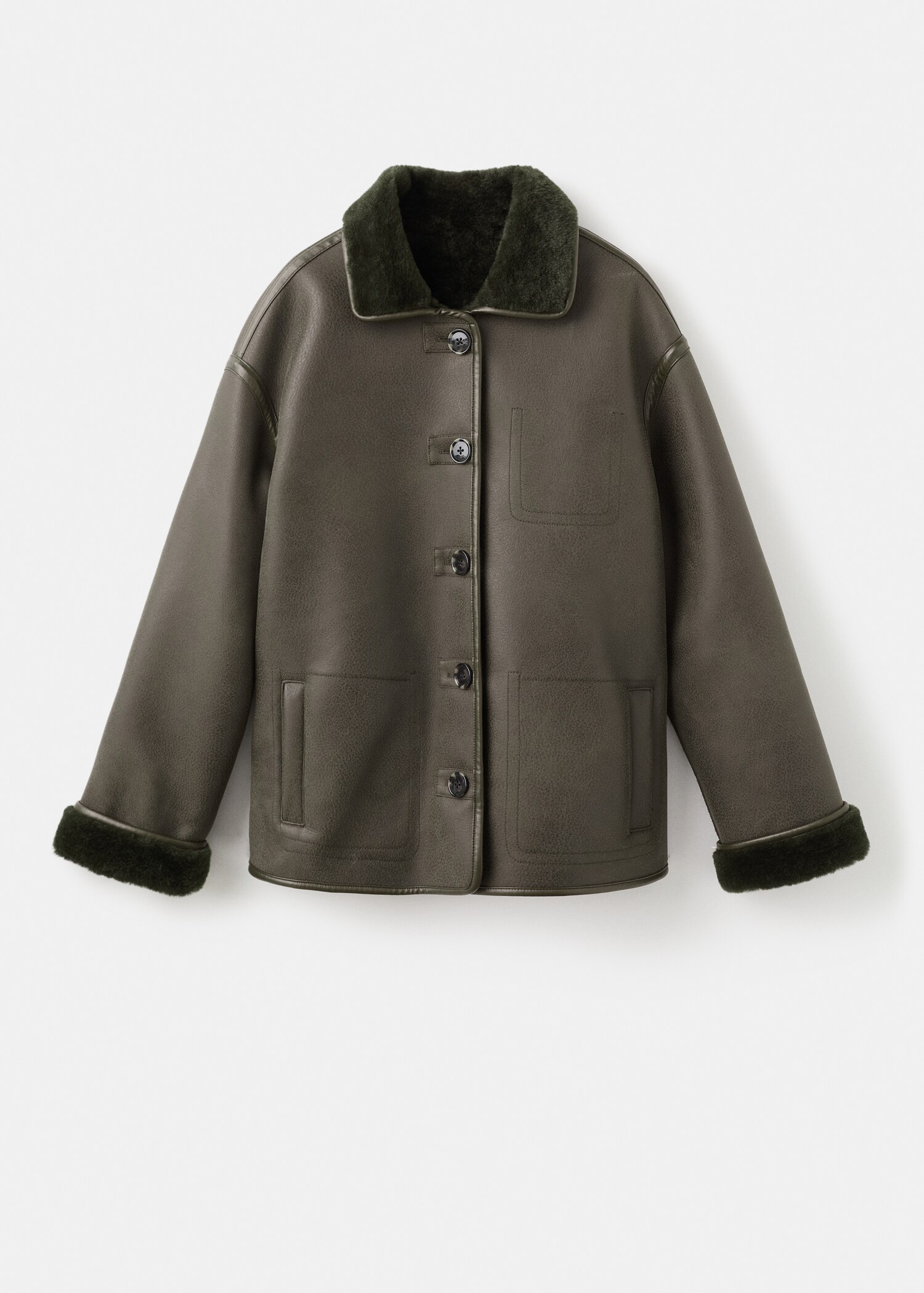 Manteau effet cuir imitation mouton - Article sans modèle