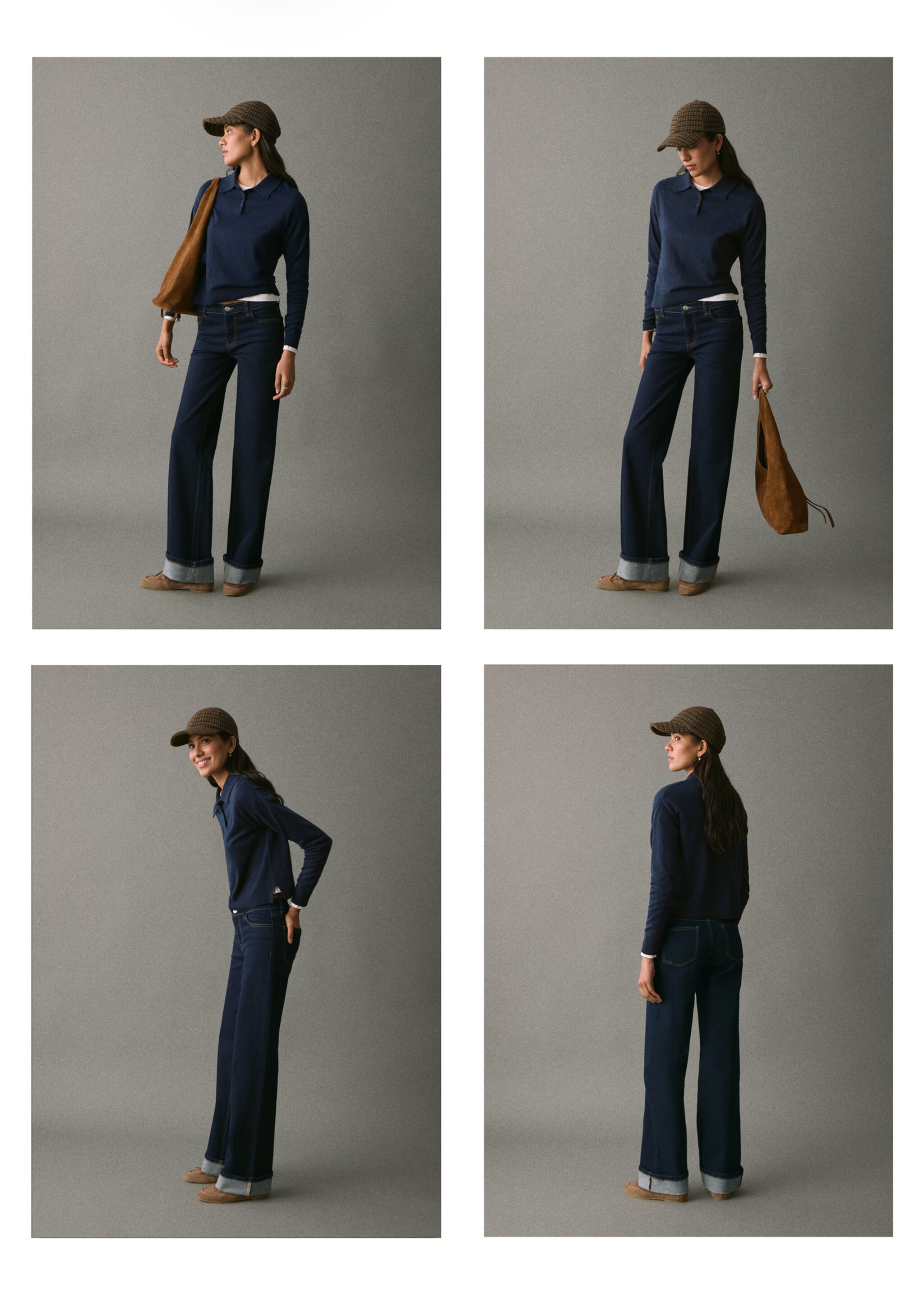 Straight jeans with turn-up - Details of the article 1, Open Blue. Ref: 17058283-00.