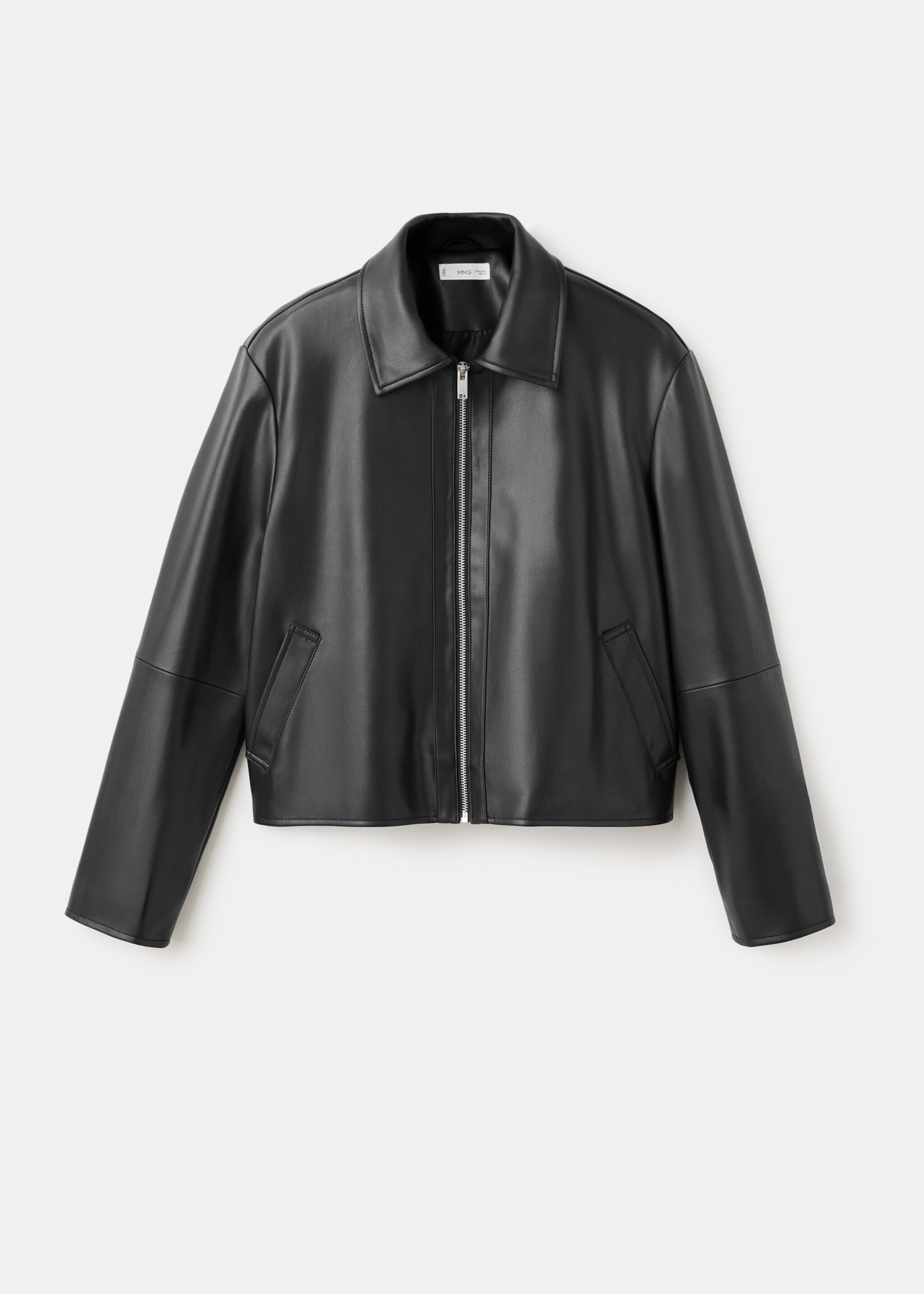 Leather-effect biker jacket - Article without model, Black. Ref: 17058284-00.
