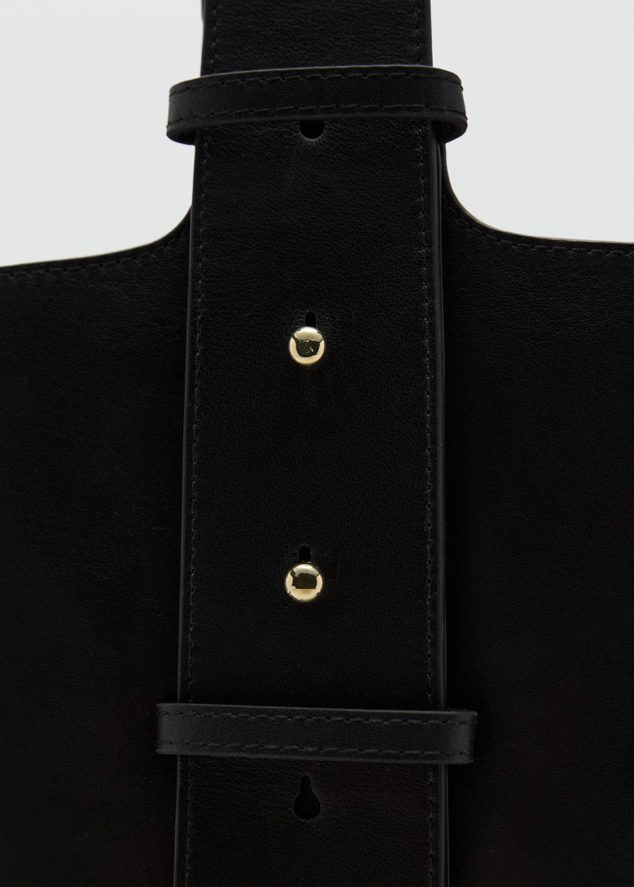 Leather bucket bag - Details of the article 1, Black. Ref: 17058285-00.