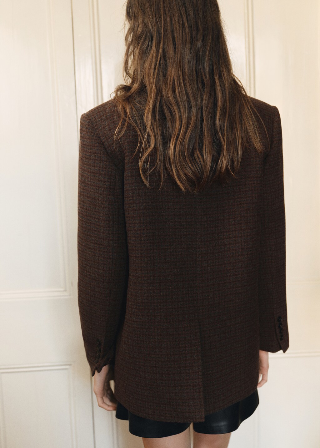 Micro houndstooth wool blazer - image 3