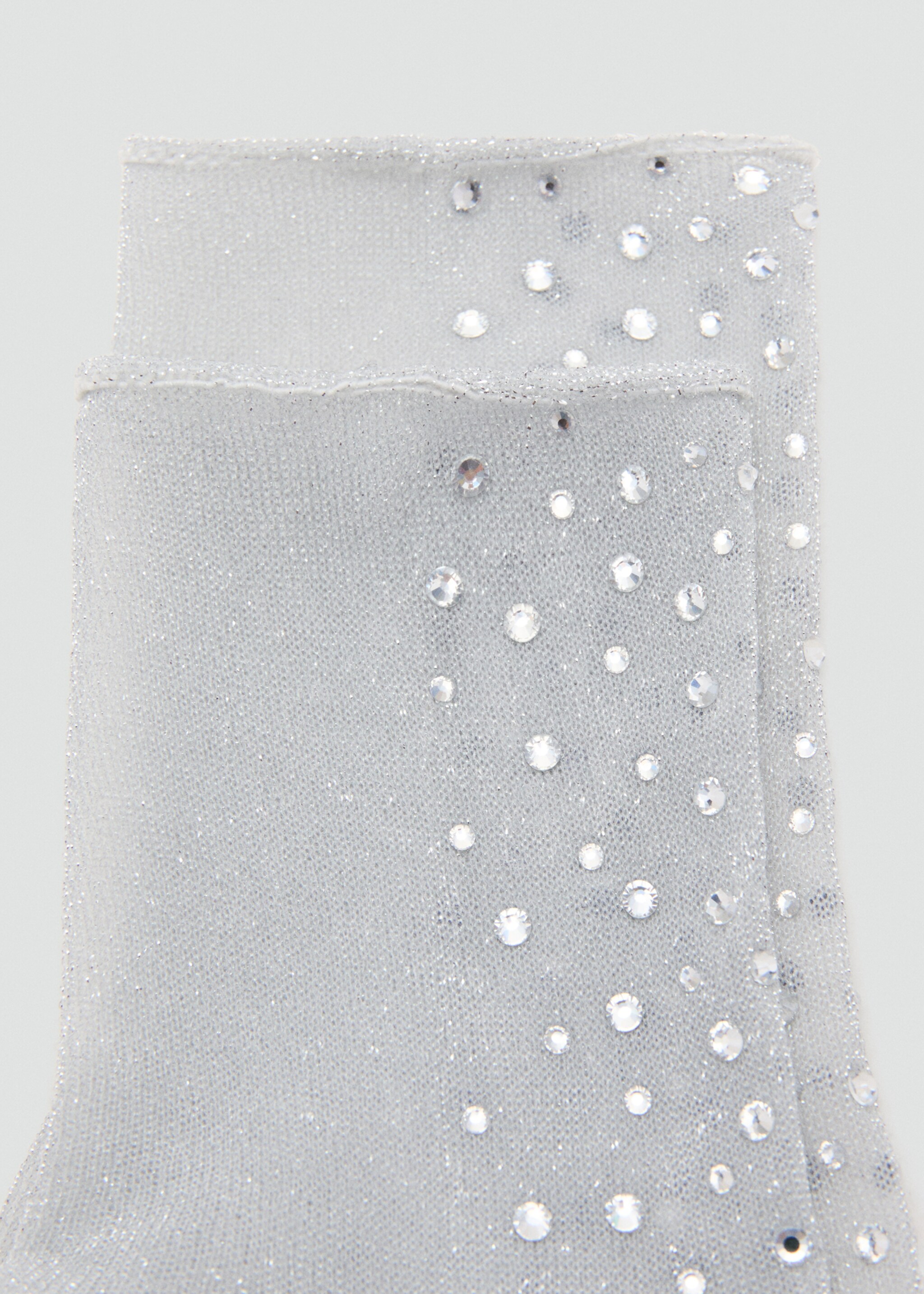 Lurex socks with rhinestones - Medium plane, Grey. Ref: 17058289-00.