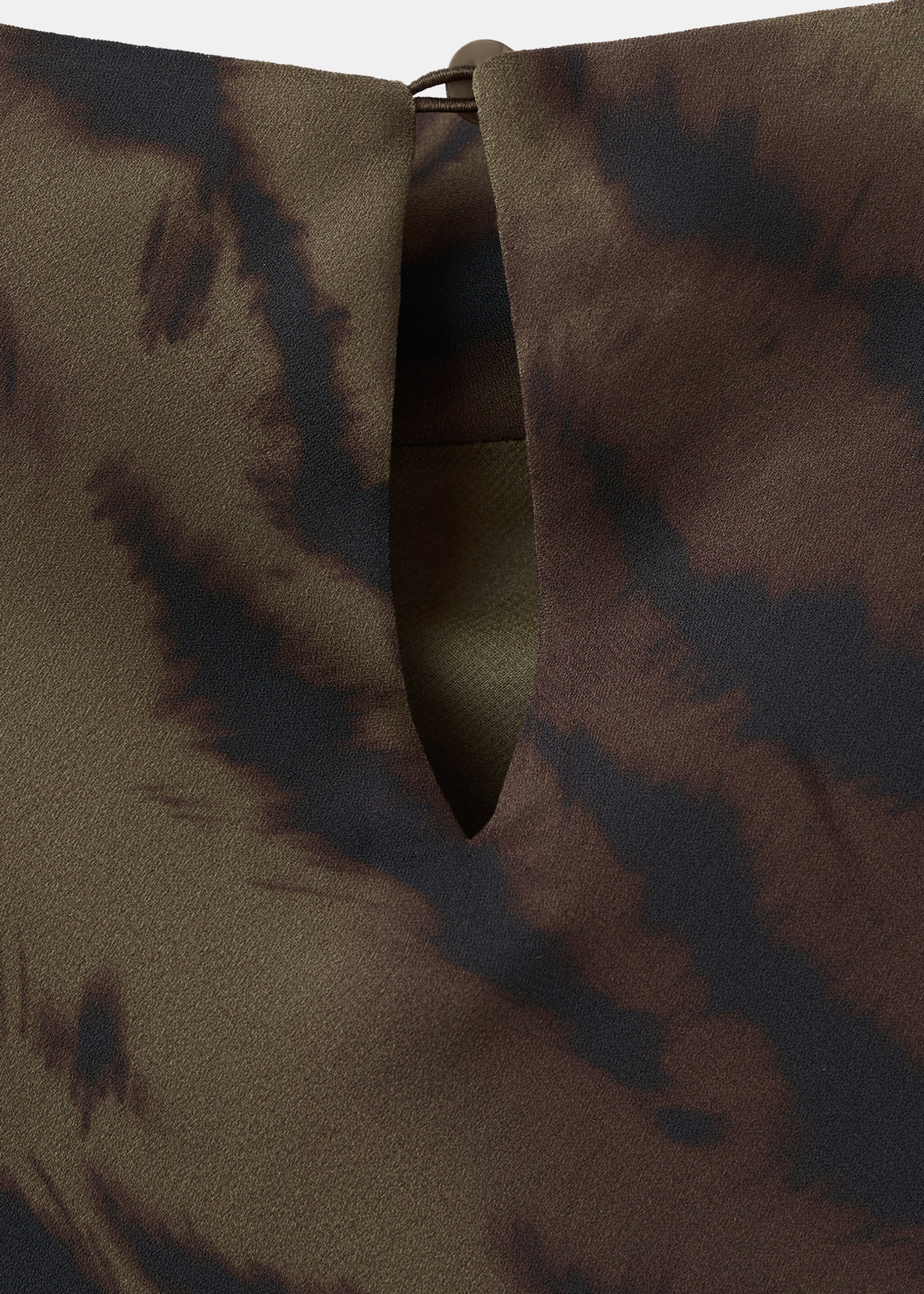 Satin animal print dress - Details of the article 0, Brown. Ref: 17058292-00.