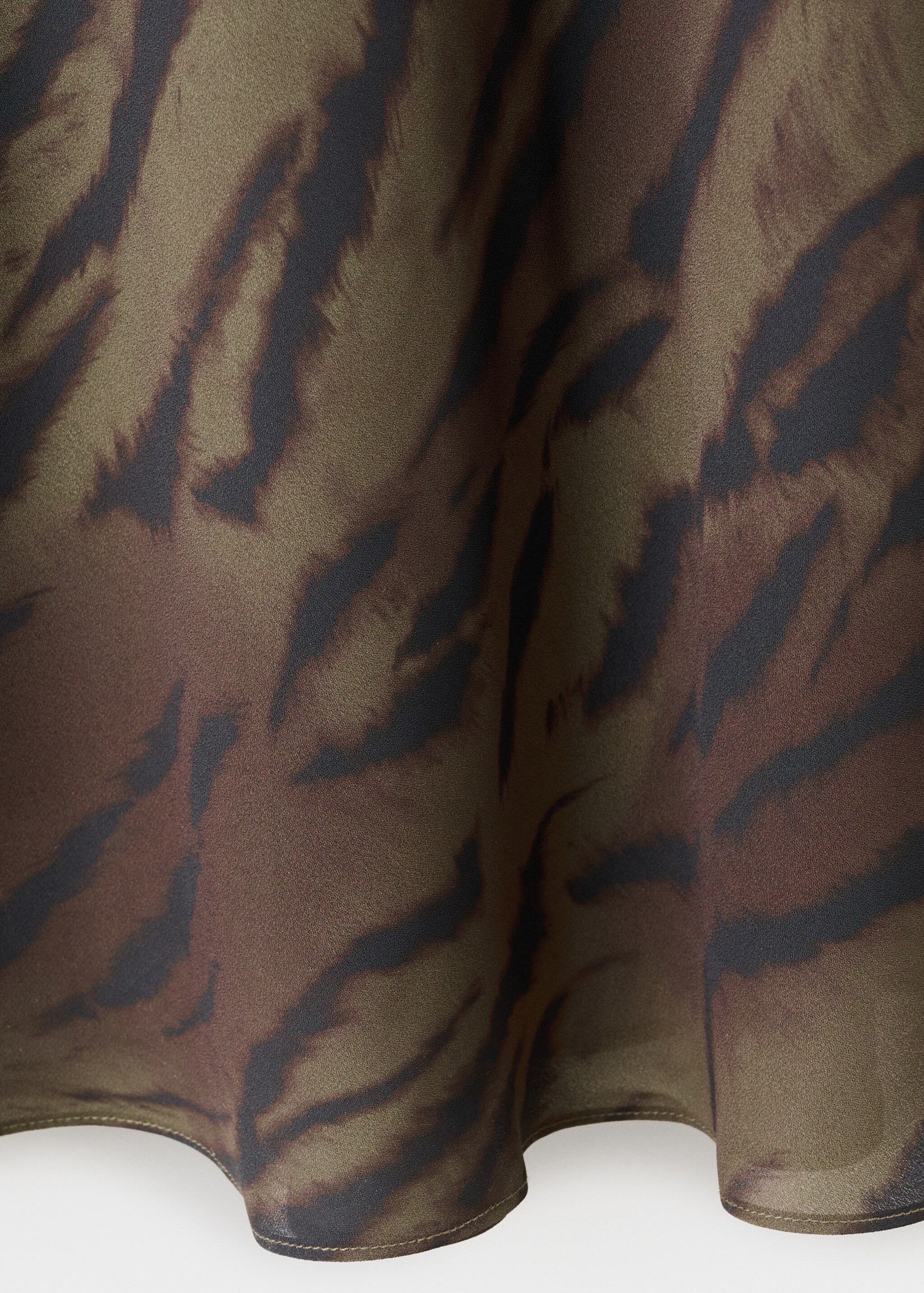 Satin animal print dress - Details of the article 8, Brown. Ref: 17058292-00.