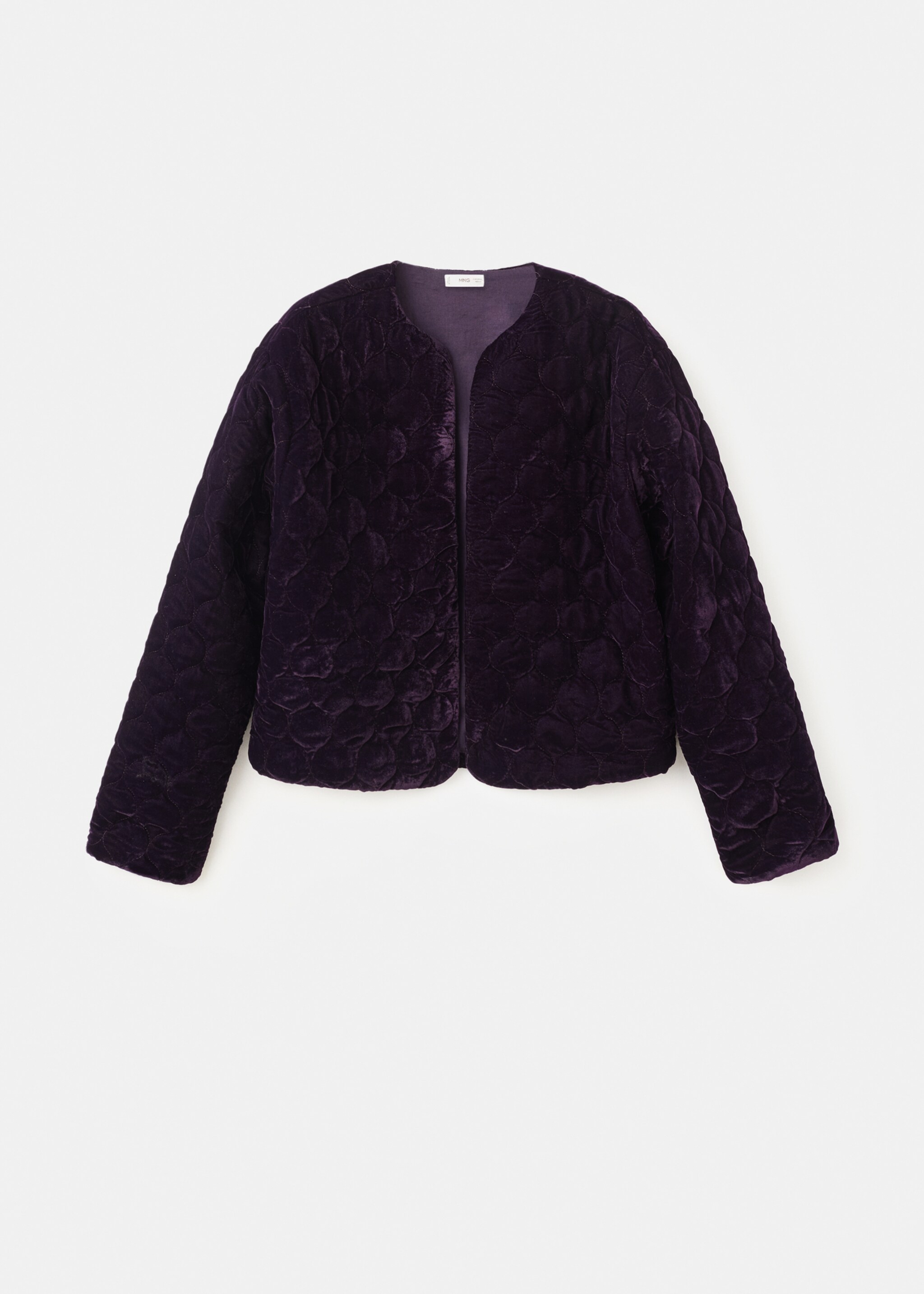 Velvet bomber jacket with stitching - Article without model, Maroon. Ref: 17058632-00.