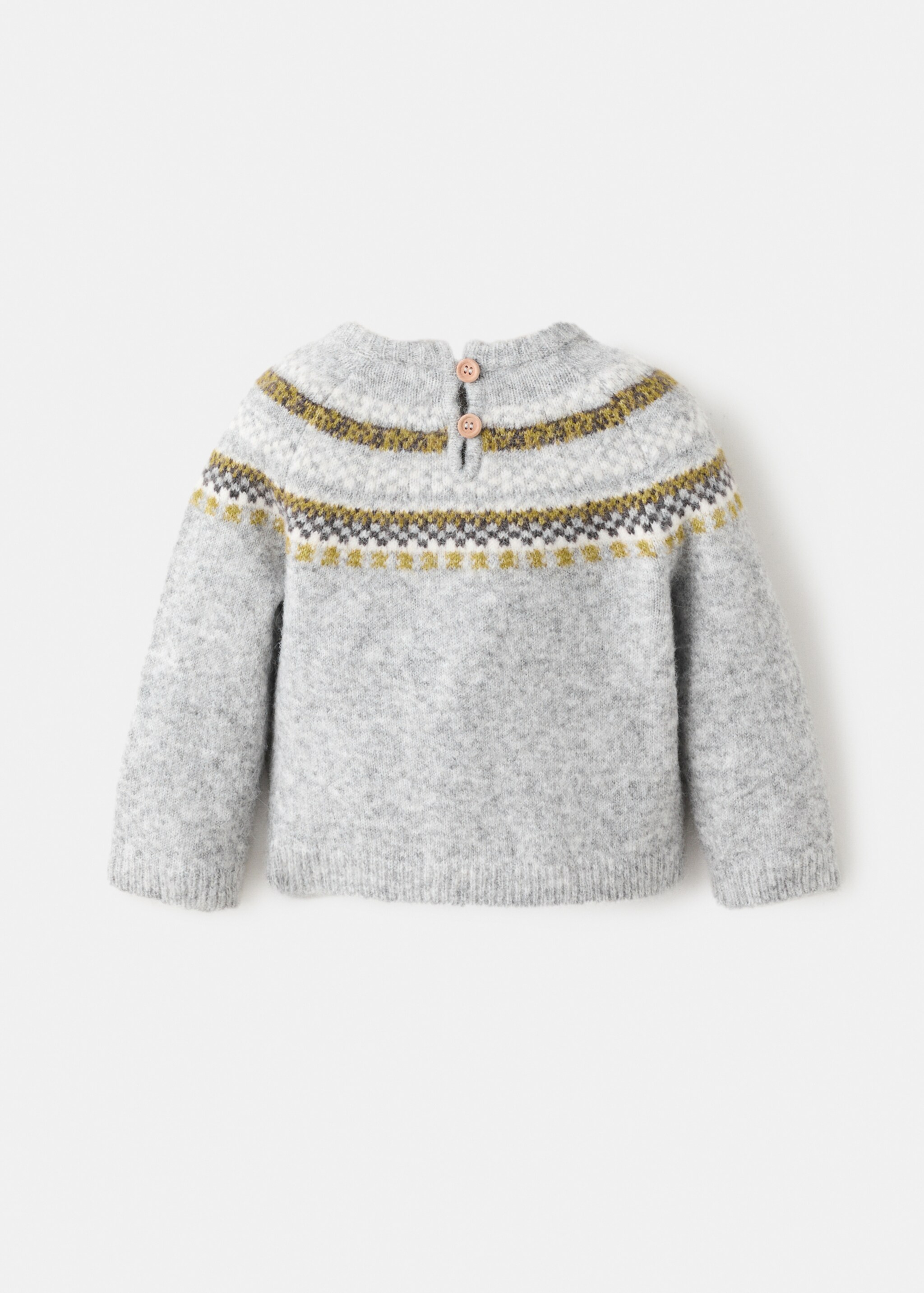 Sweater malmo - Обратная сторона изделия, Меланжевый средний серый . Ref: 17058633-00.