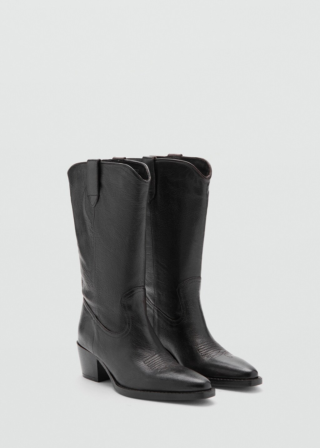 Leather pointed ankle boots - image 3