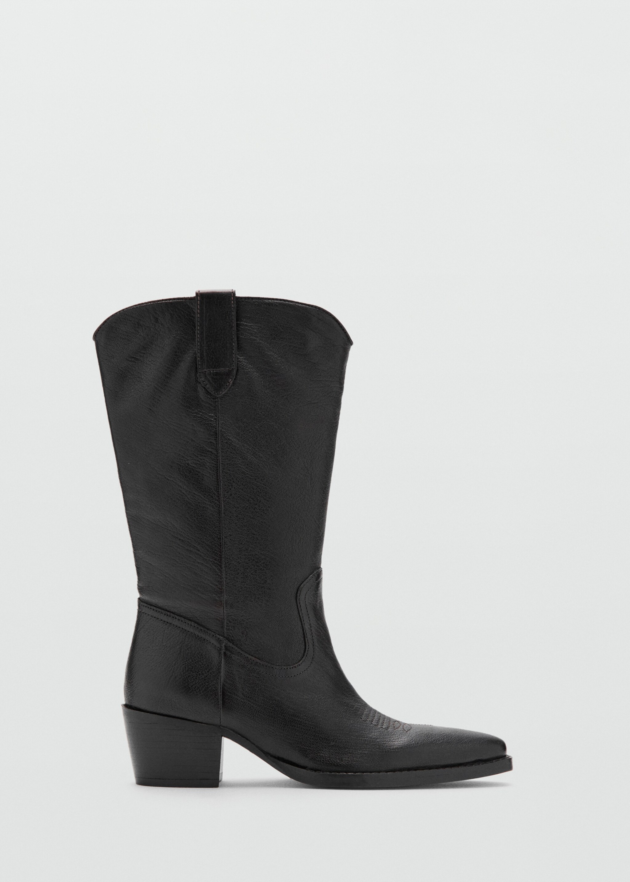 Leather pointed ankle boots - Article without model, Chocolate. Ref: 17058635-00.