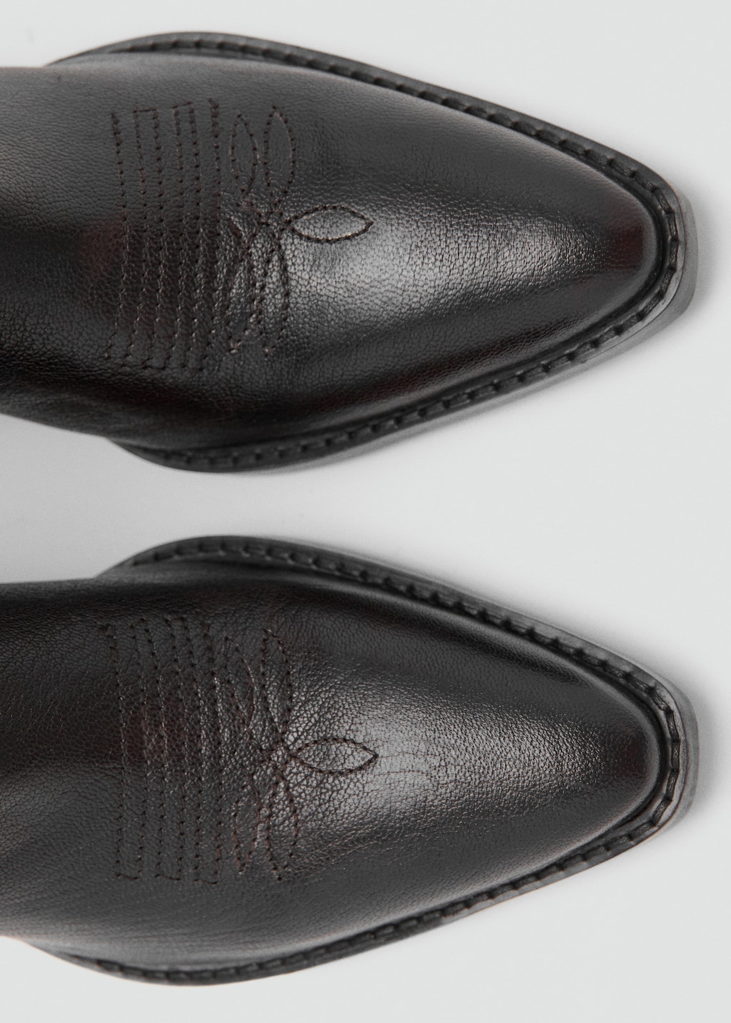 Leather pointed ankle boots