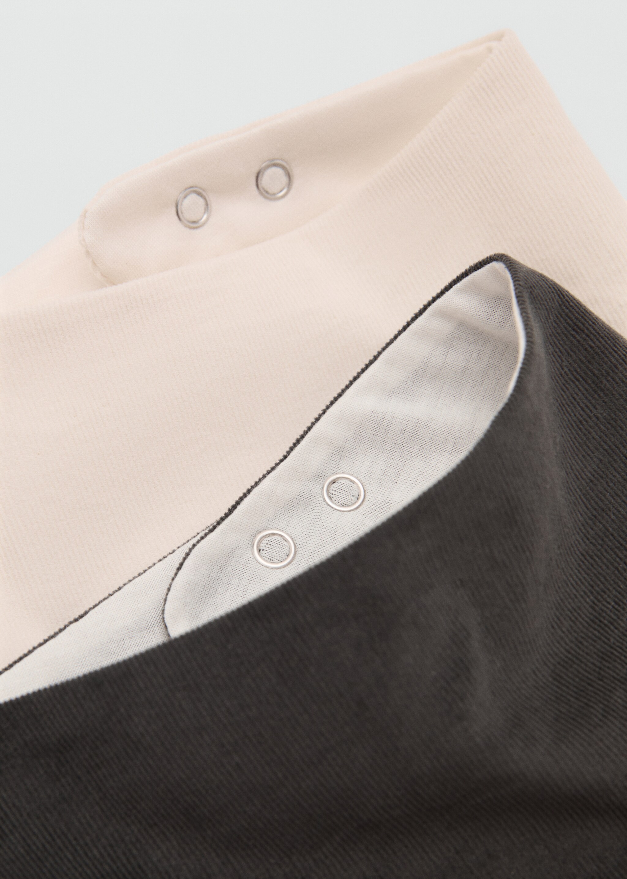 Pack of 2 cotton bibs - Medium plane, Charcoal. Ref: 17058637-00.