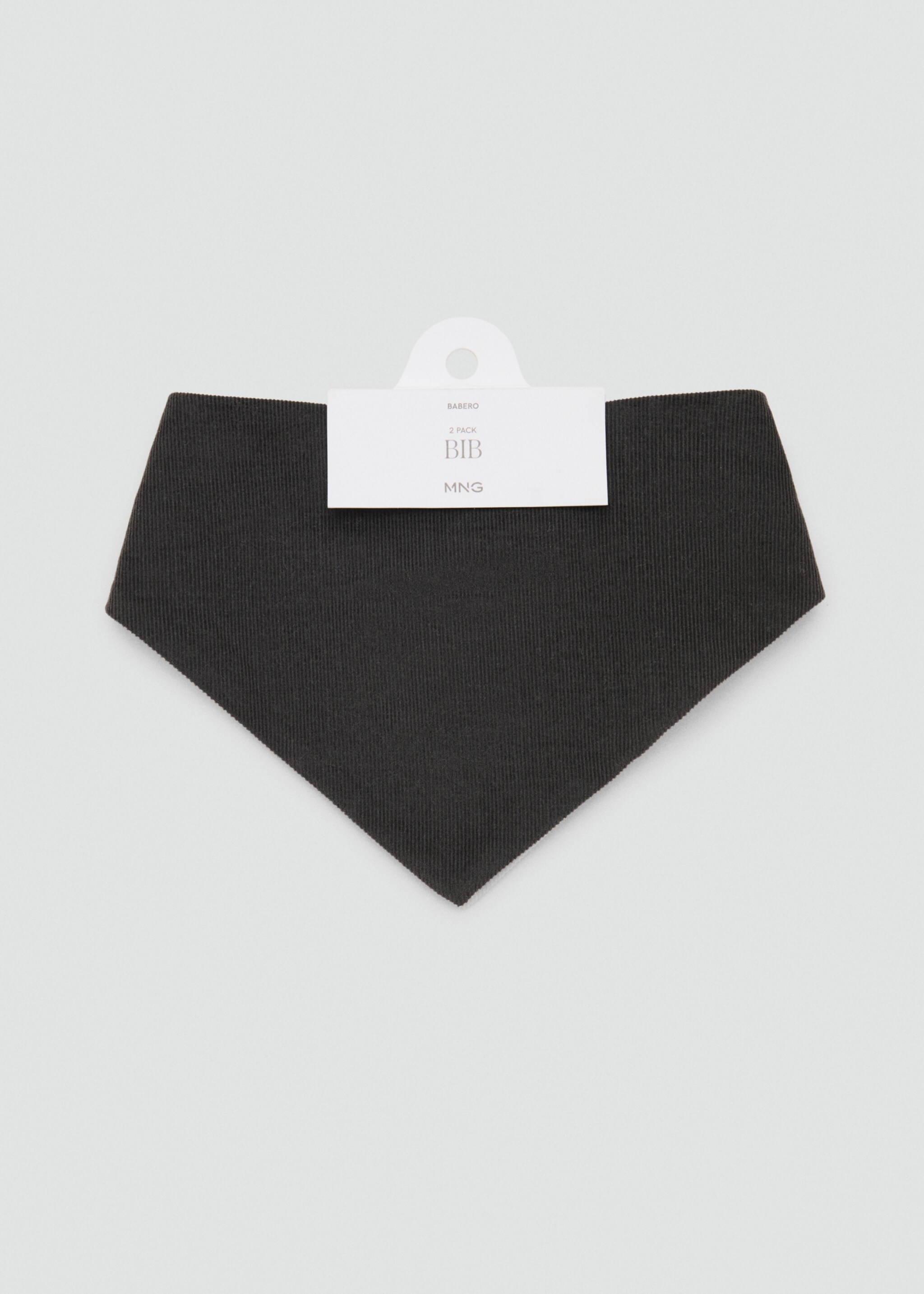 Pack of 2 cotton bibs - Details of the article 2, Charcoal. Ref: 17058637-00.
