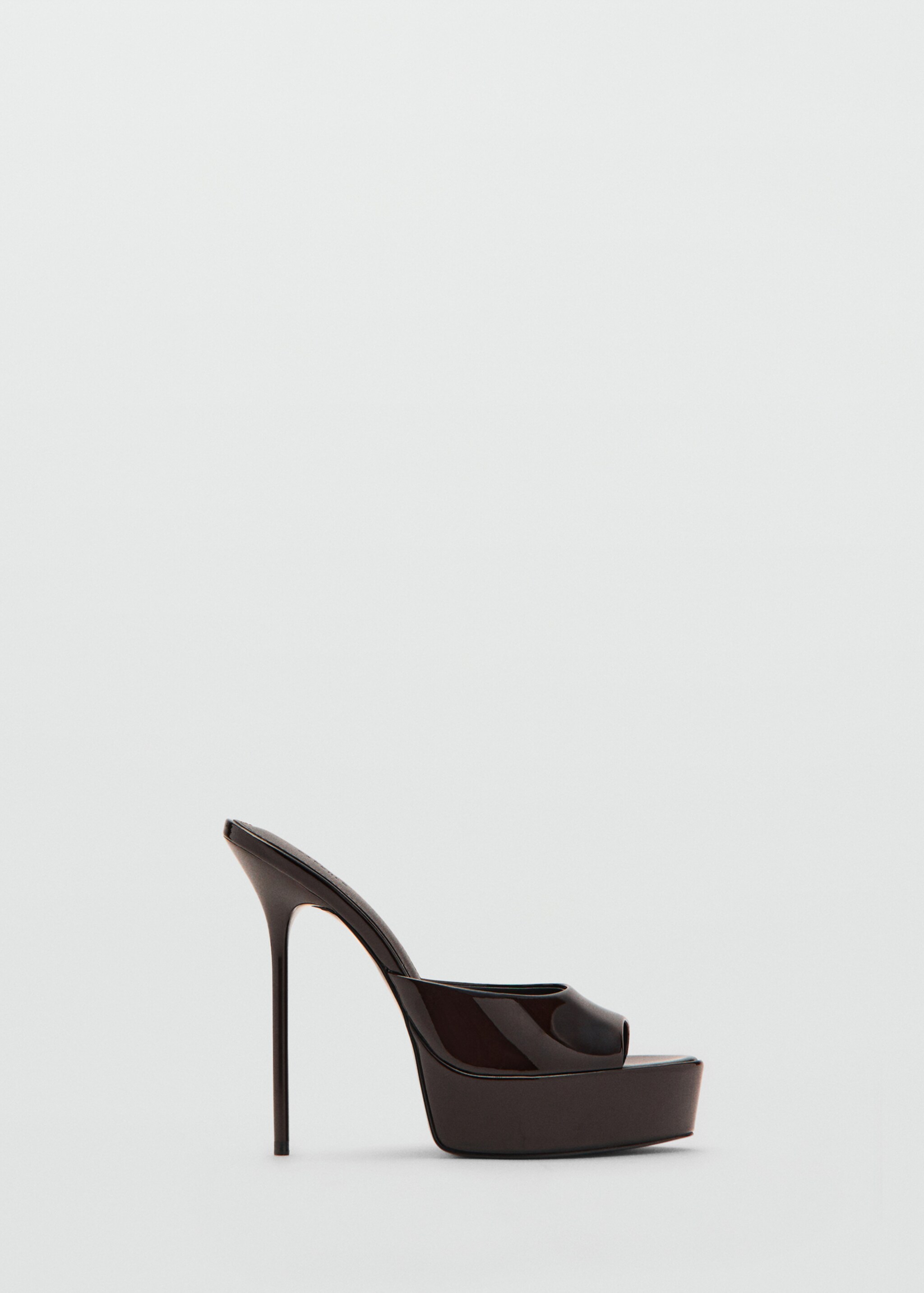 Leather platform-heeled sandals - Article without model, Chocolate. Ref: 17058640-00.