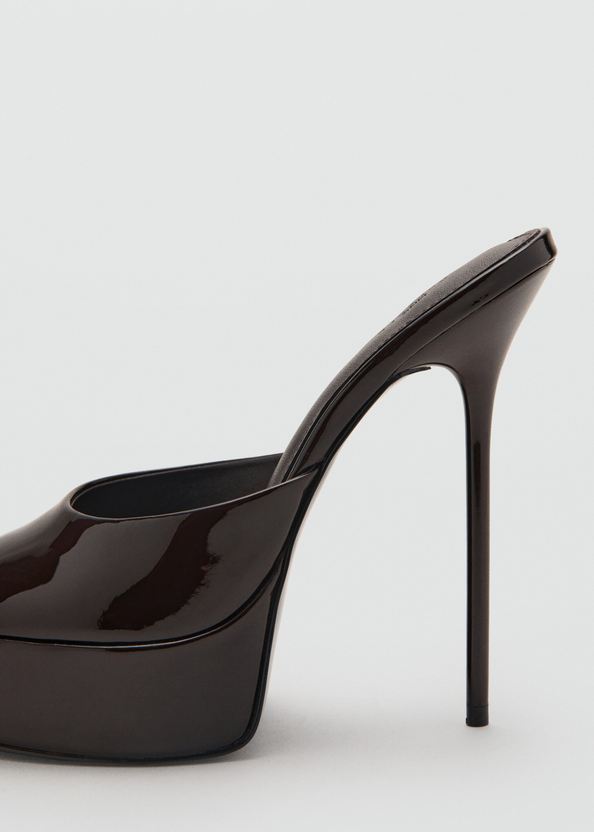 Leather platform-heeled sandals - Details of the article 3, Chocolate. Ref: 17058640-00.