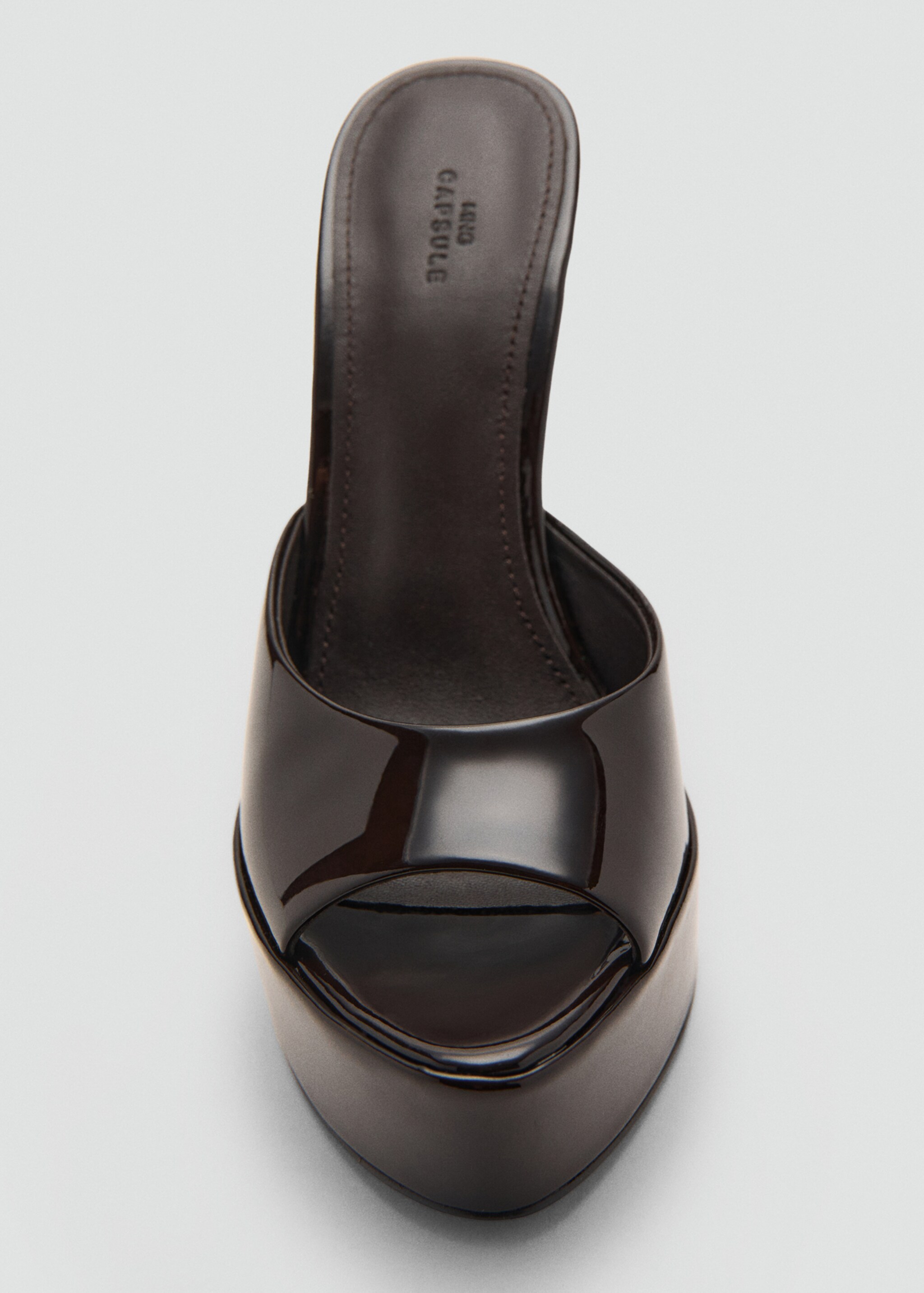 Leather platform-heeled sandals - Details of the article 4, Chocolate. Ref: 17058640-00.