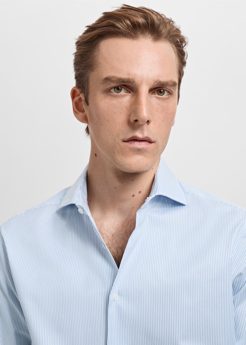 Slim fit Giza cotton striped dress shirt