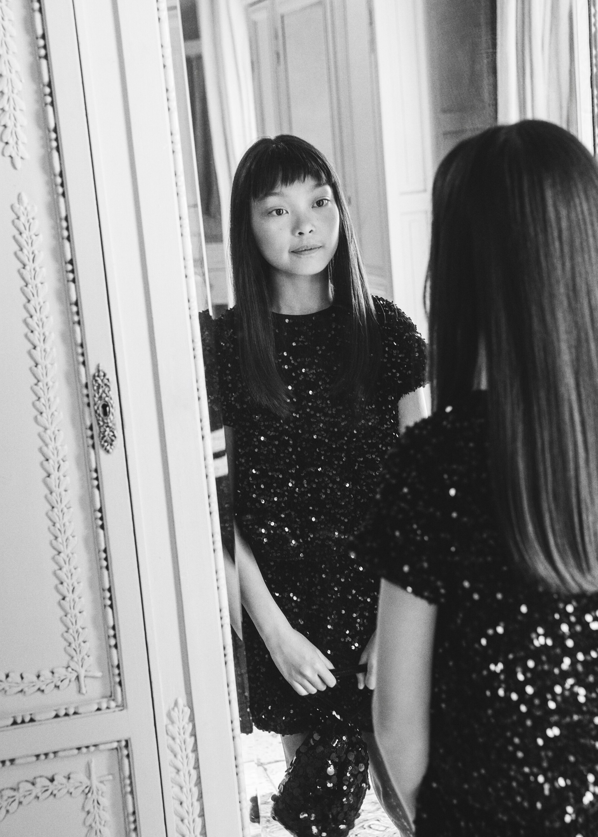 Sequined top - Details of the article 5, Black. Ref: 17059095-00.
