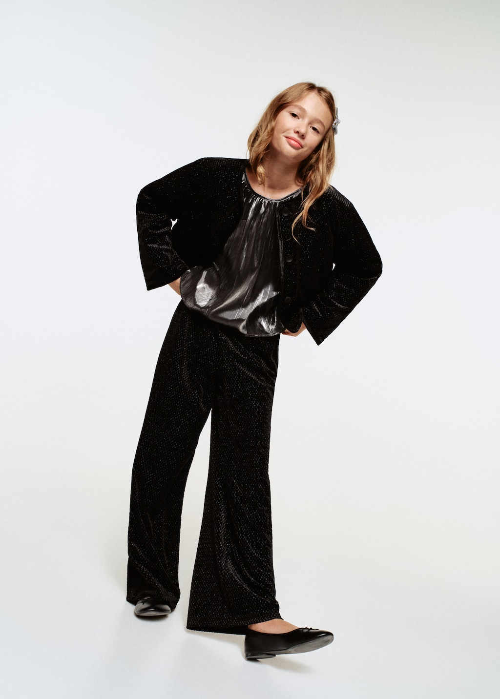 Lurex velvet pants
