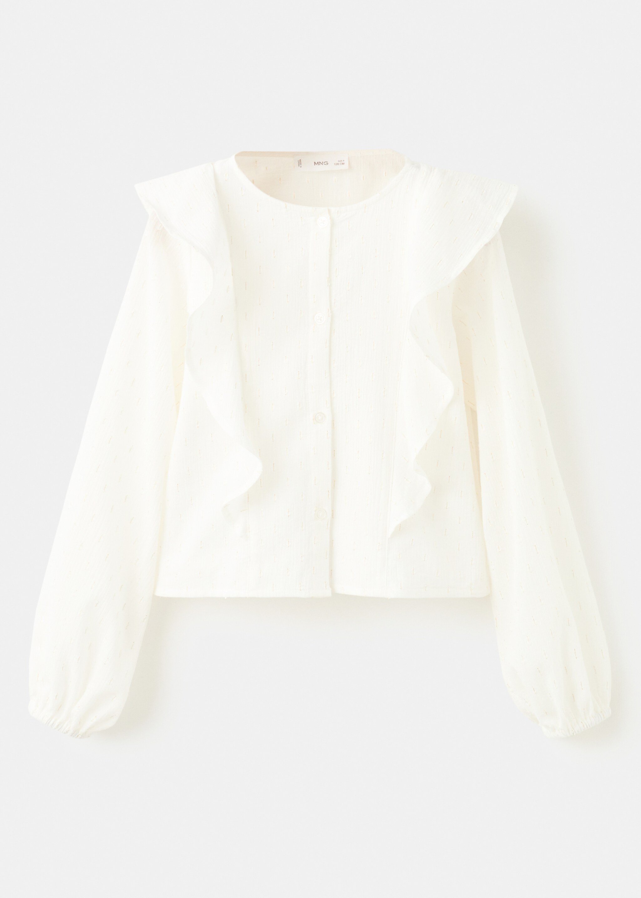 Ruffled lurex blouse - Article without model, Off White. Ref: 17059098-00.